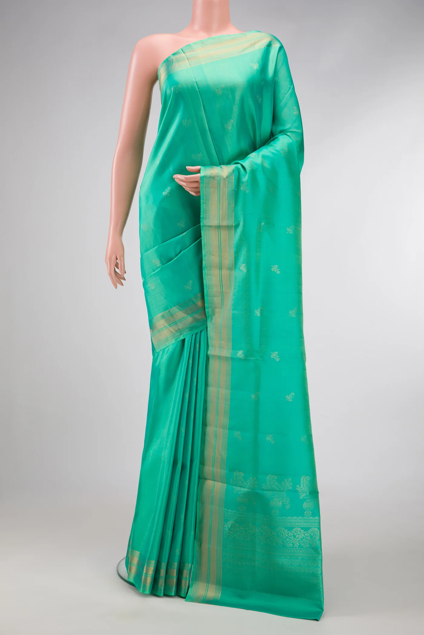 Sea Green Soft Silk Saree