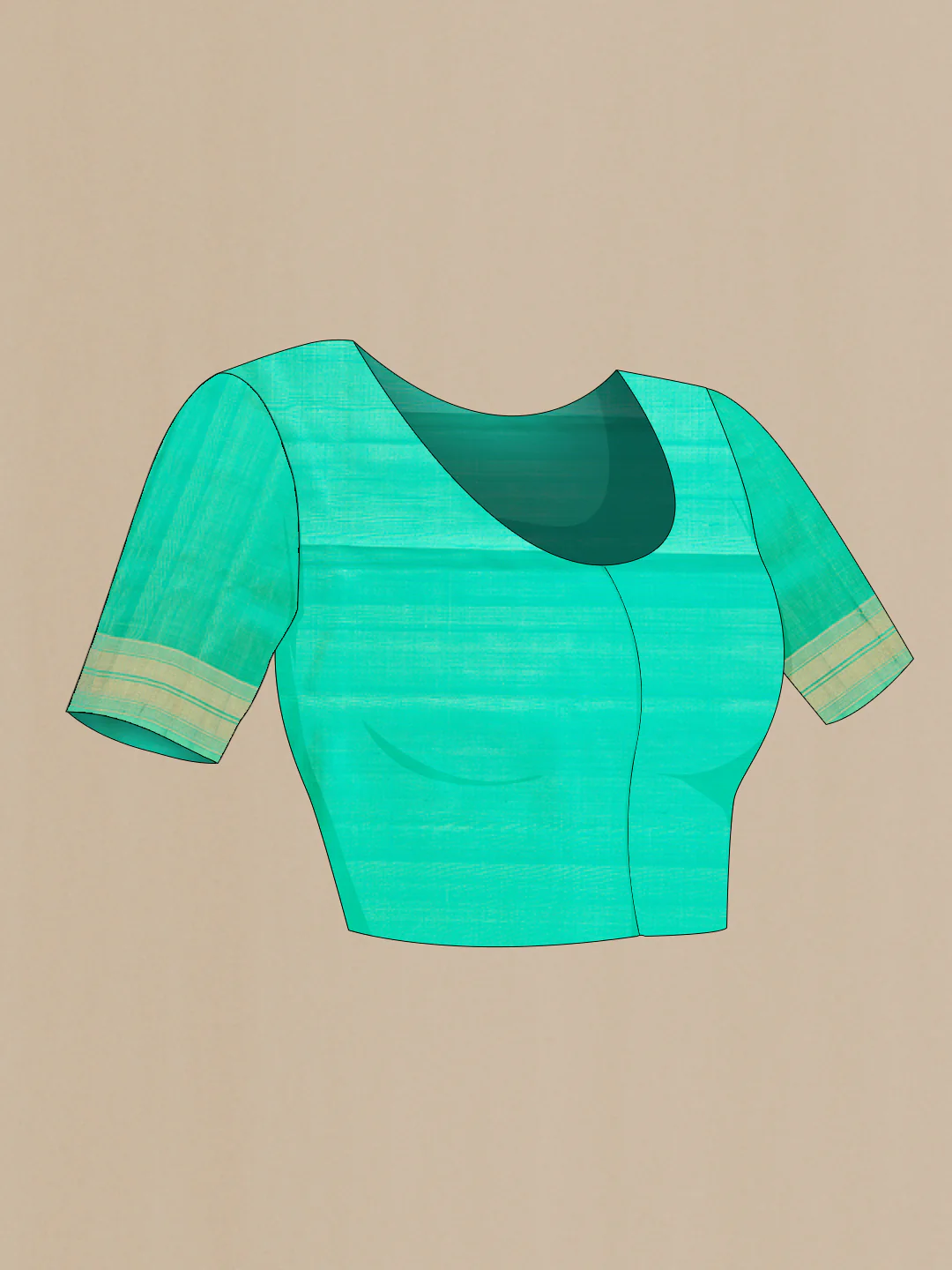 Sea Green Soft Silk Saree - Image 4