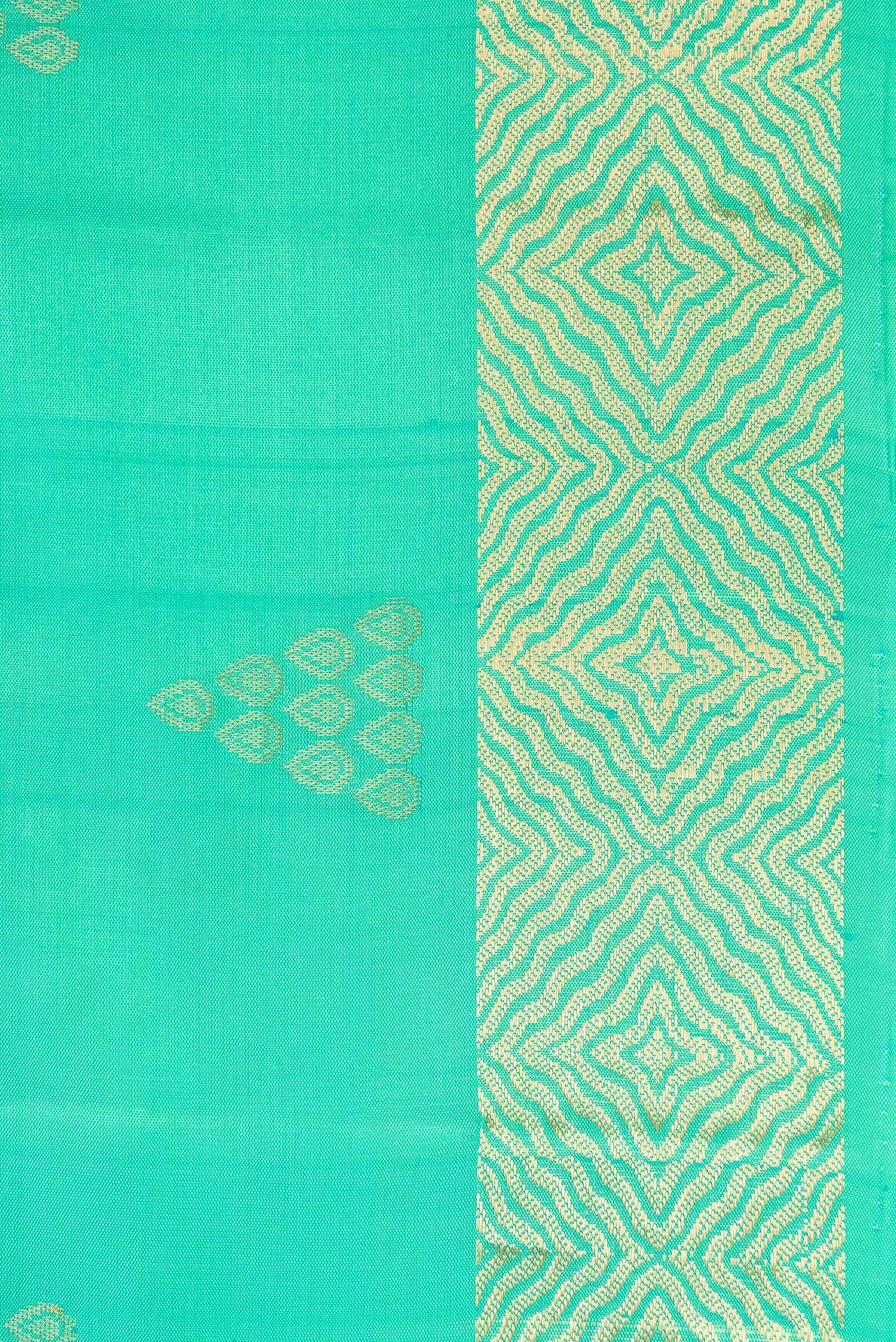 Sea Green Soft Silk Saree - Image 3