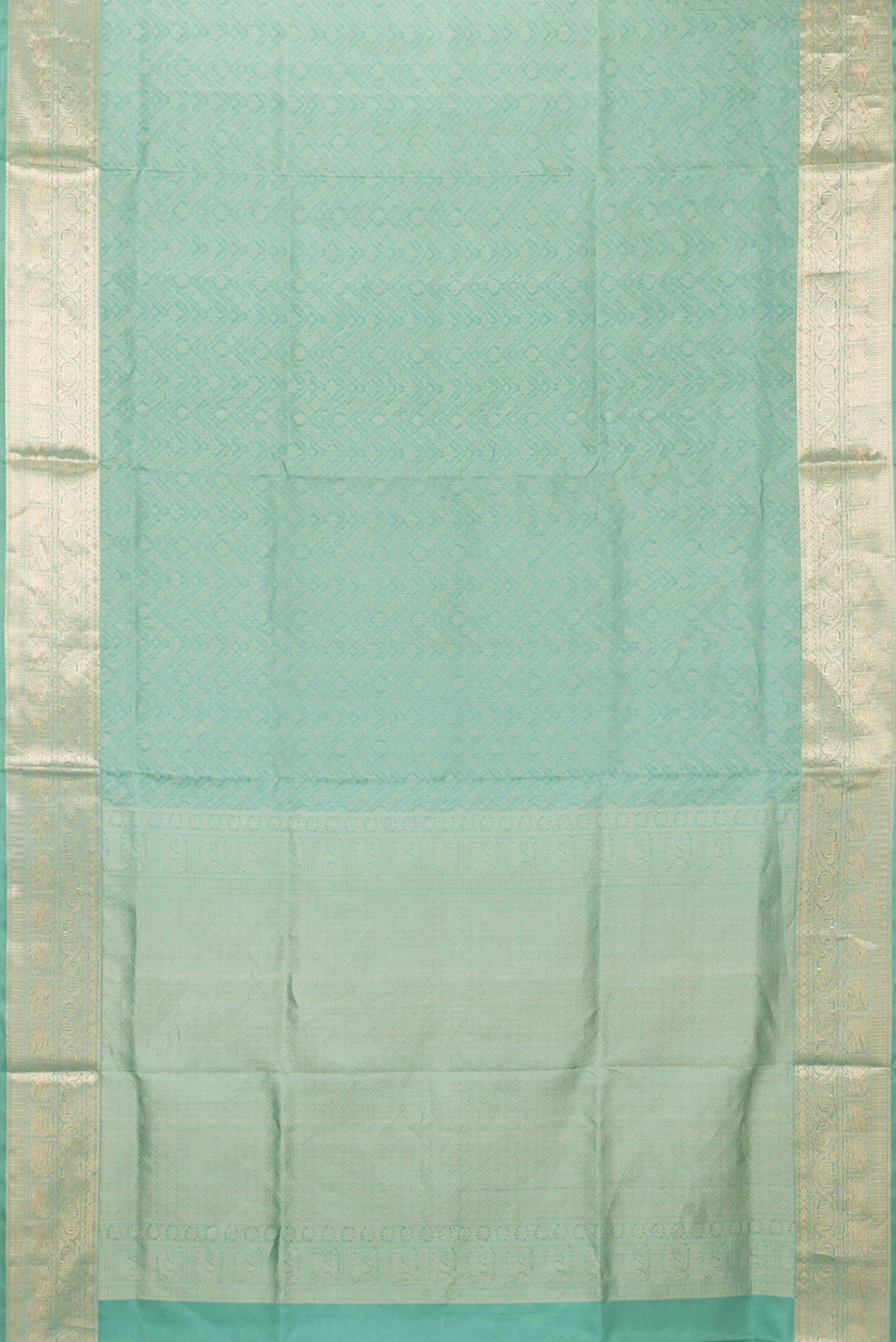 Sea Green Soft Silk Saree - Image 6