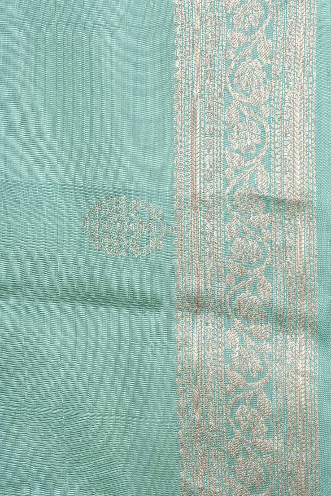 Green Soft Silk Saree - Image 3