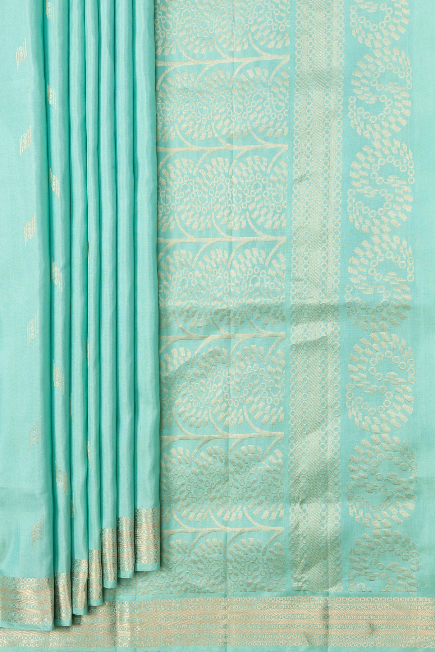 Sea Green Soft Silk Saree - Image 4