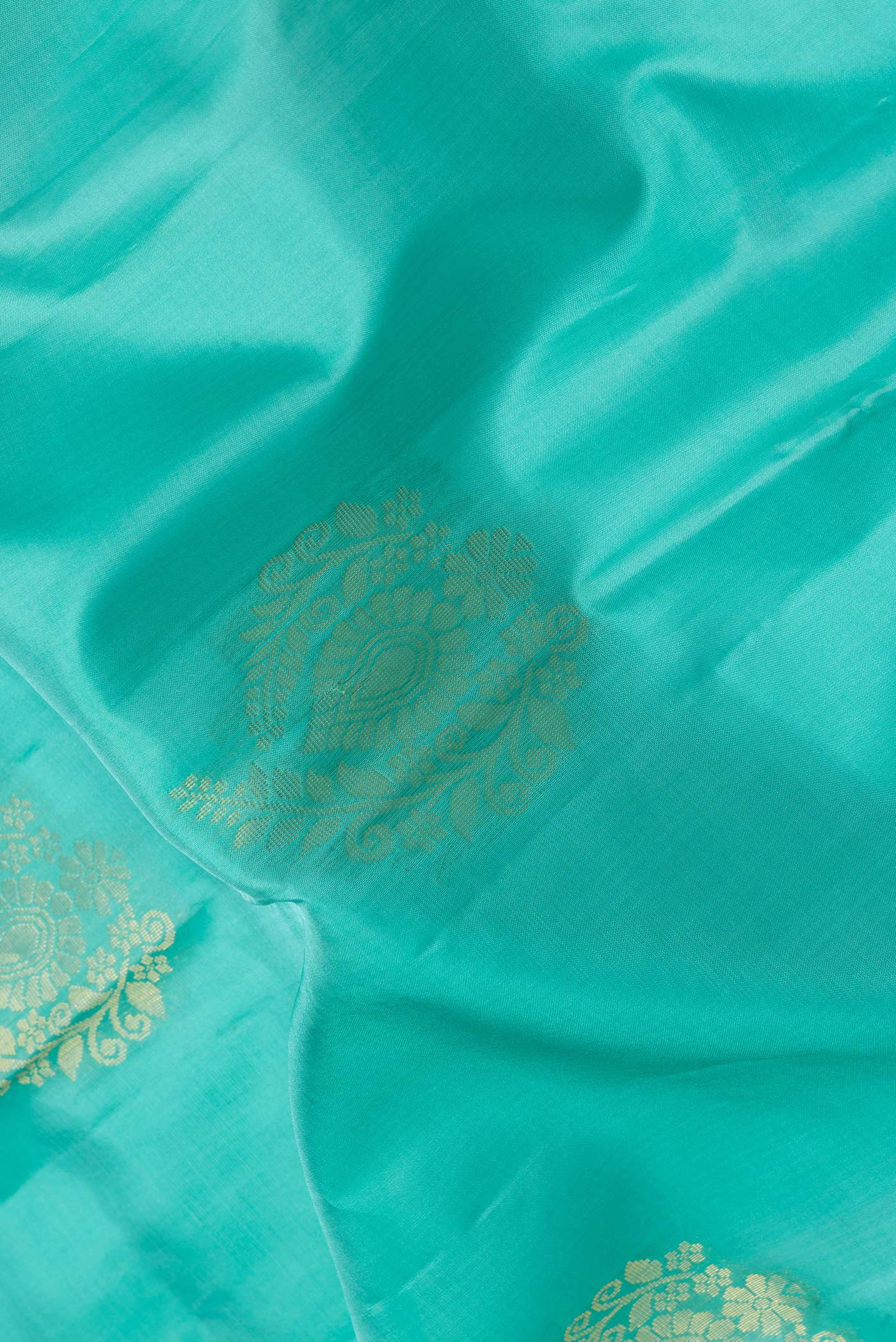 Turquoise Soft Silk Saree - Image 2