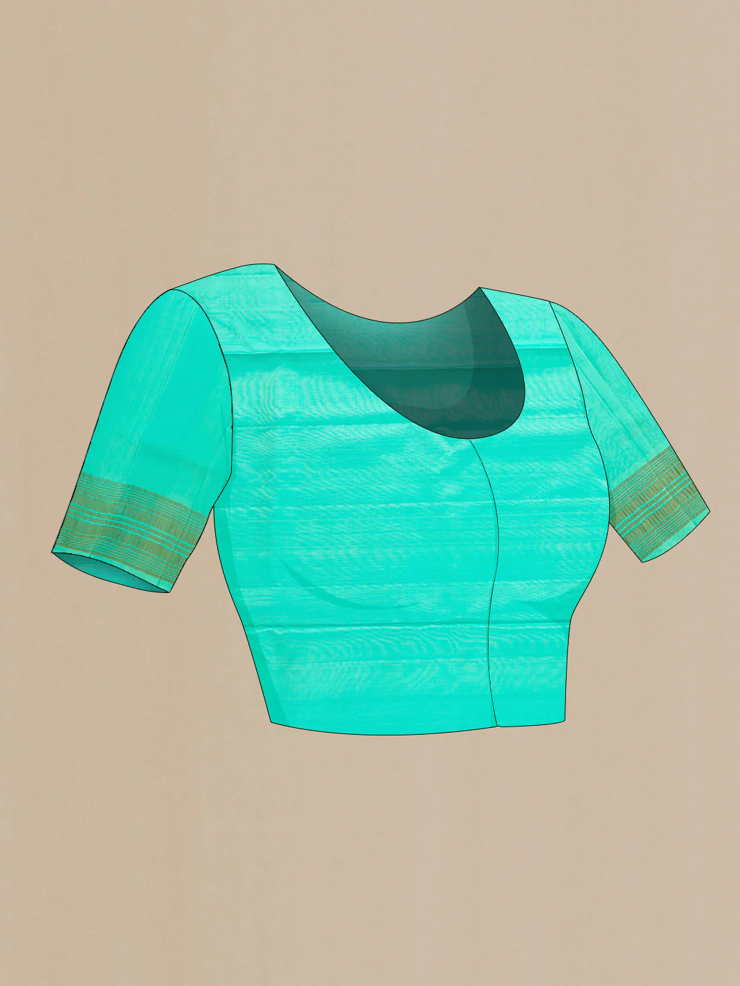 Sea Green Dual Tone Soft Silk Saree - Image 4