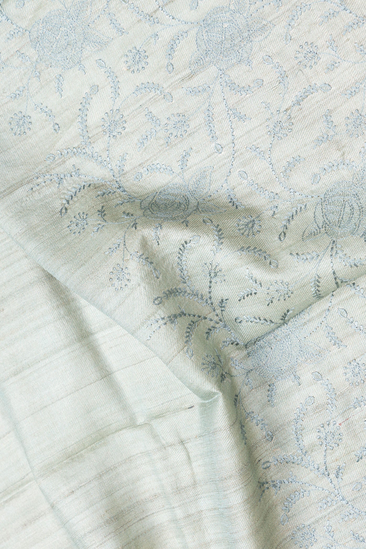 Sea Green Tussar Silk Saree - Image 2