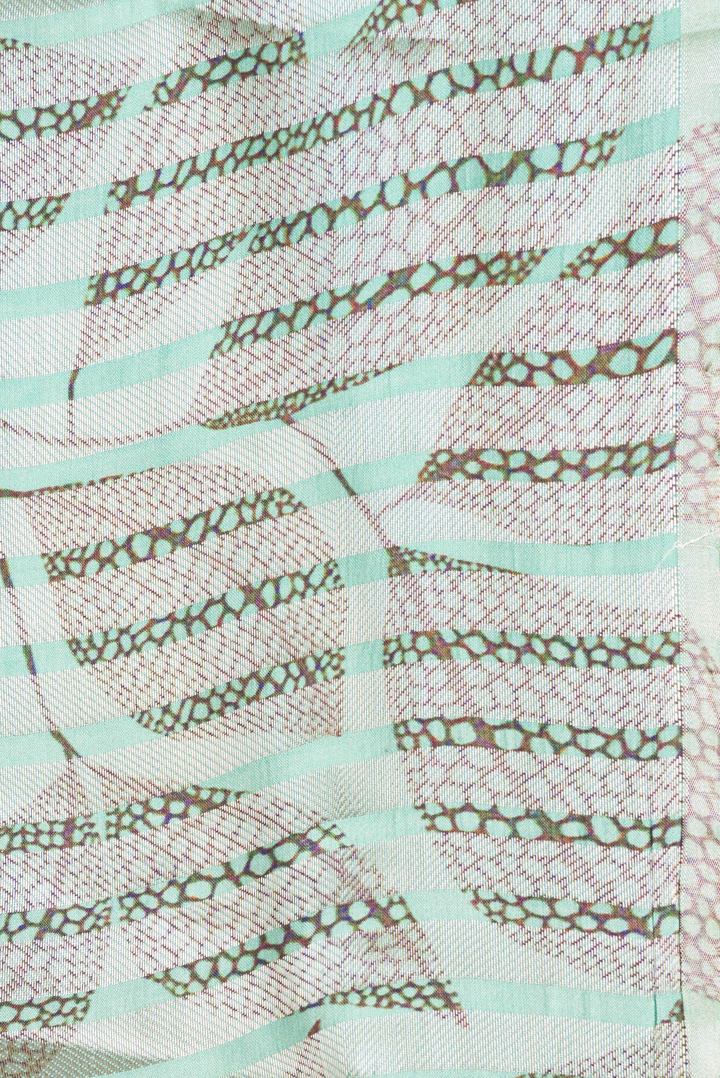 Sea Green Blended Tussar Silk Saree - Image 3