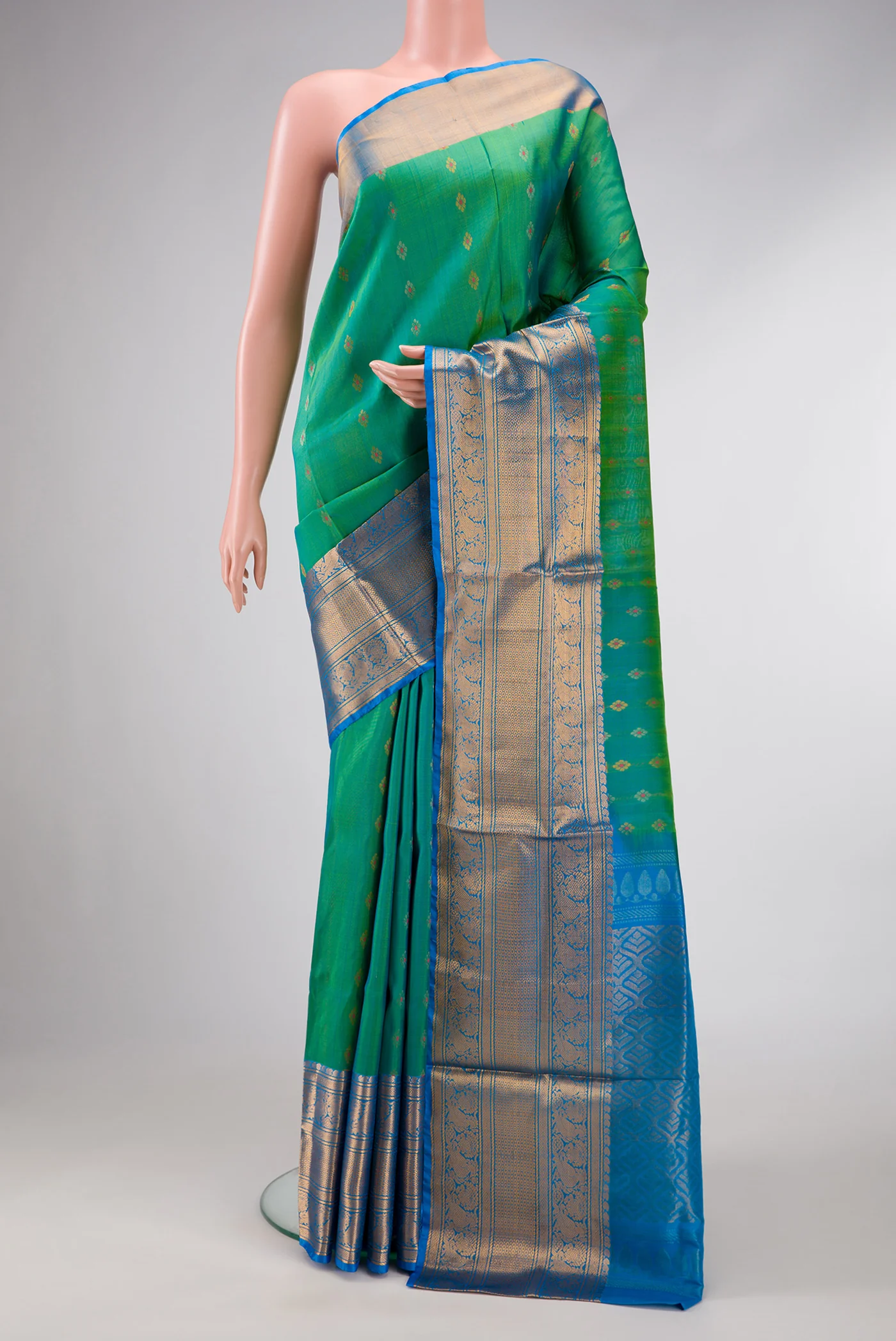 Sea Green Dual Tone Uppada Silk Saree