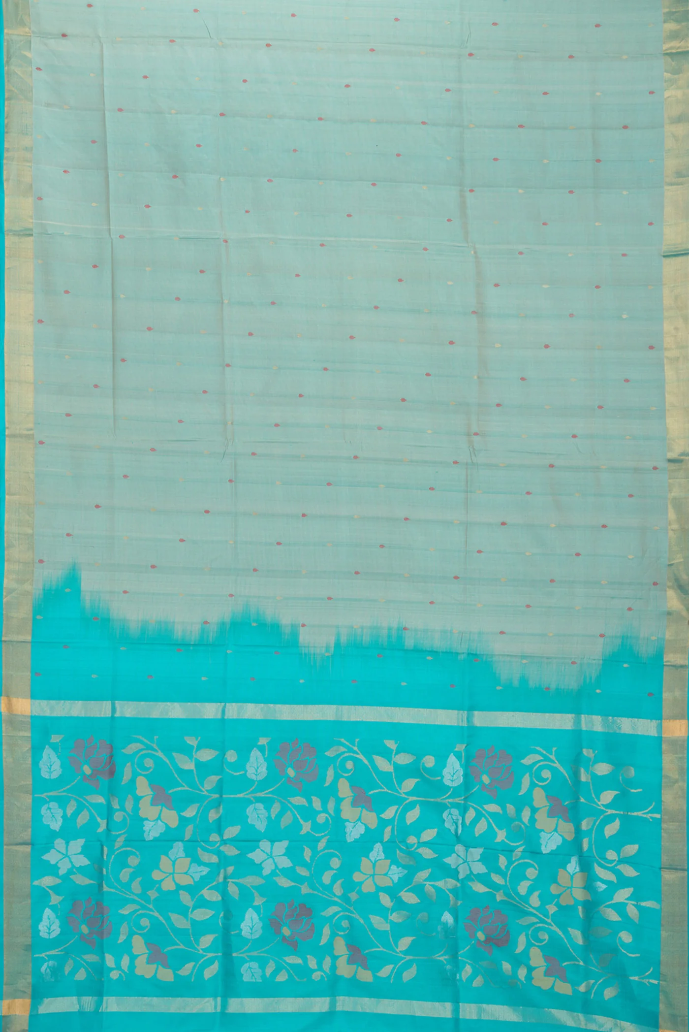 Sea Green Uppada Silk Saree - Image 6