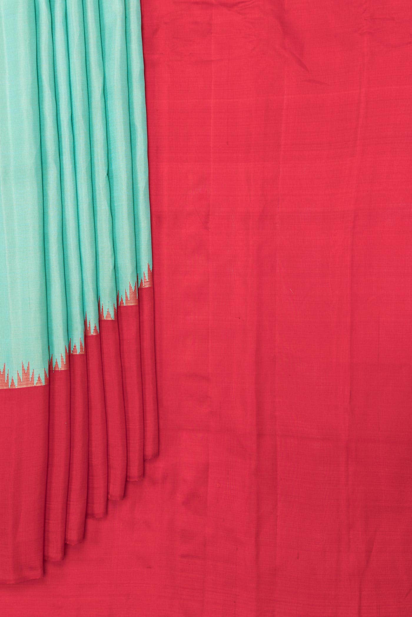 Sea Green Gadwal Silk Saree - Image 2