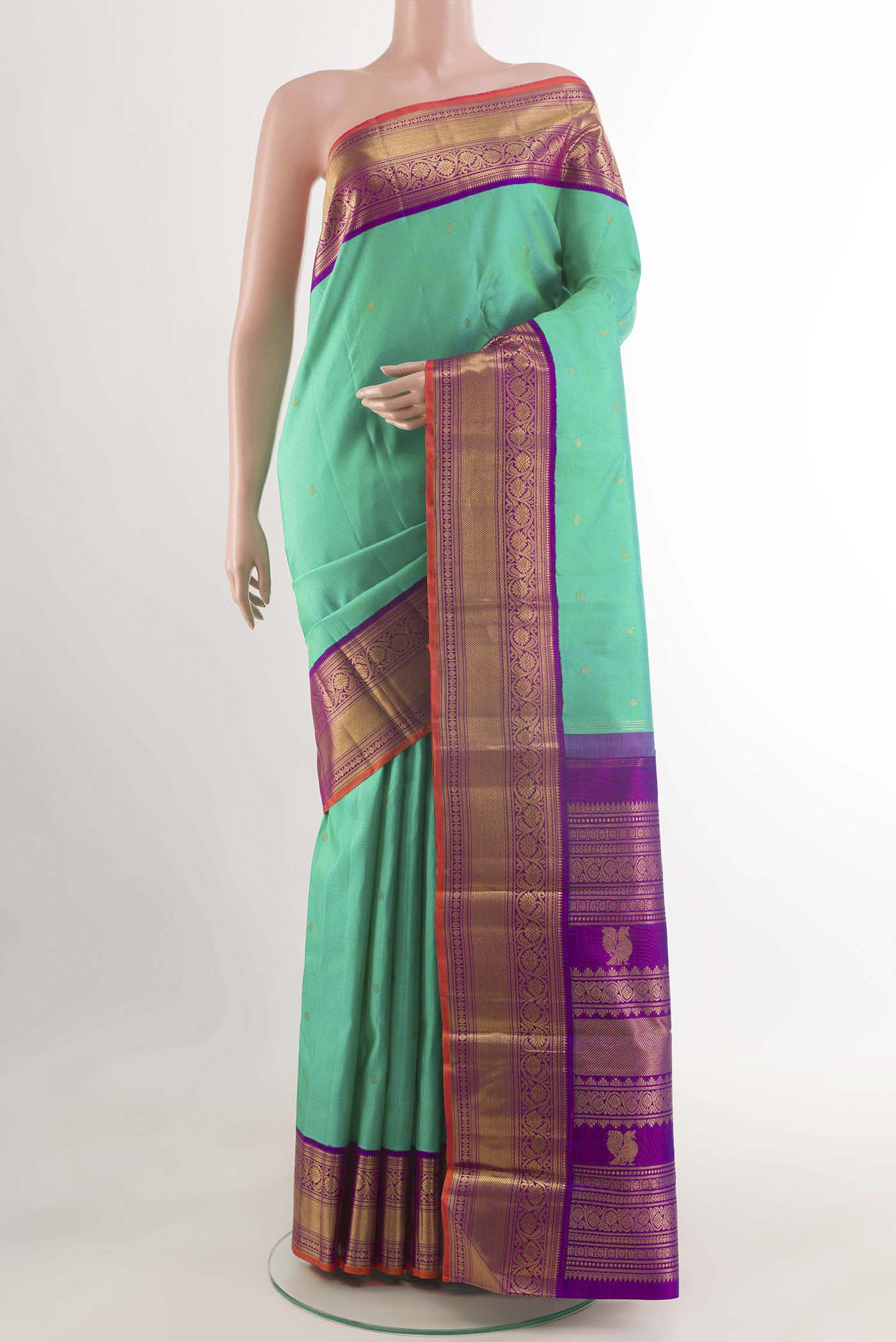Sea Green Kanjivaram Silk Saree