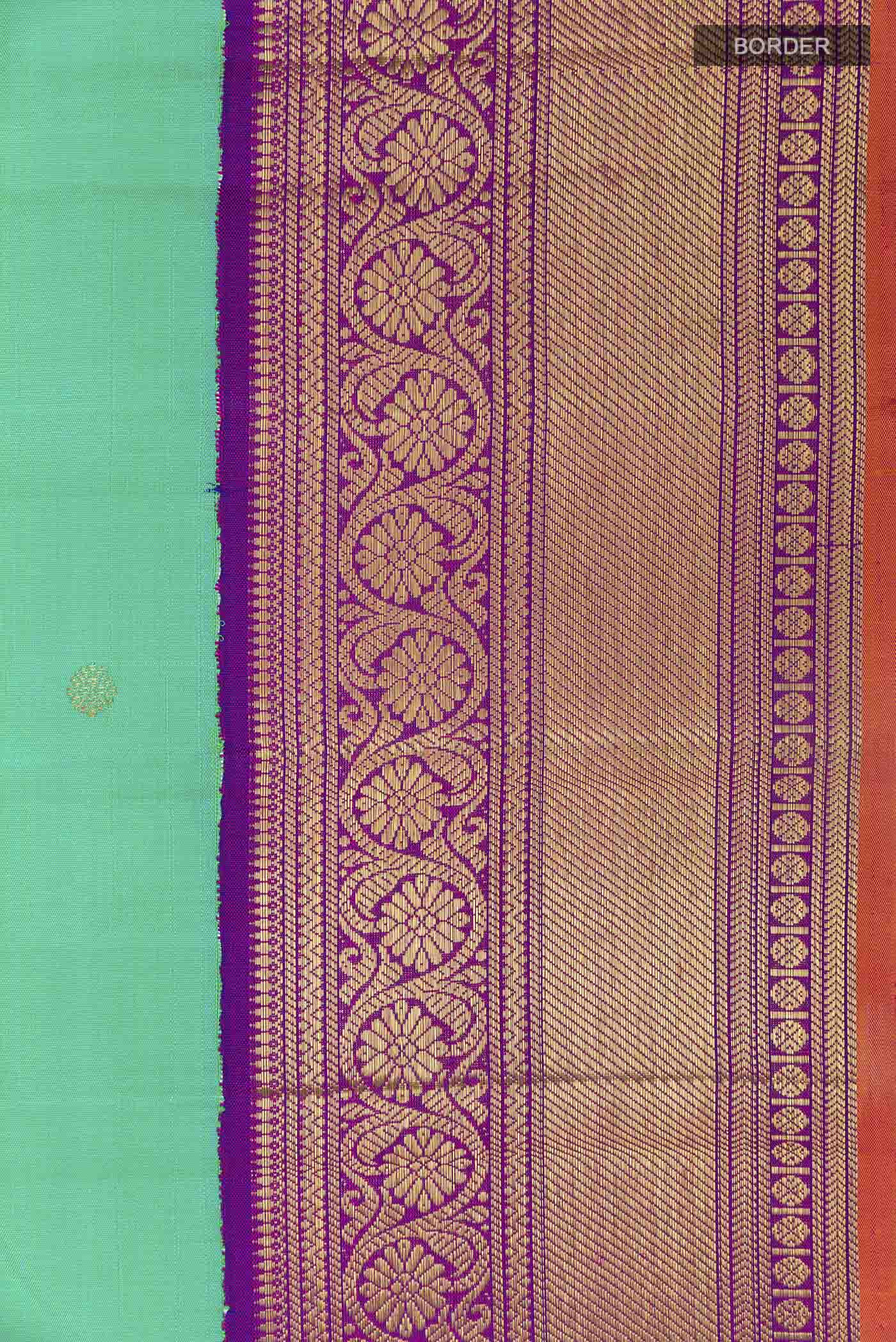 Sea Green Kanjivaram Silk Saree - Image 3