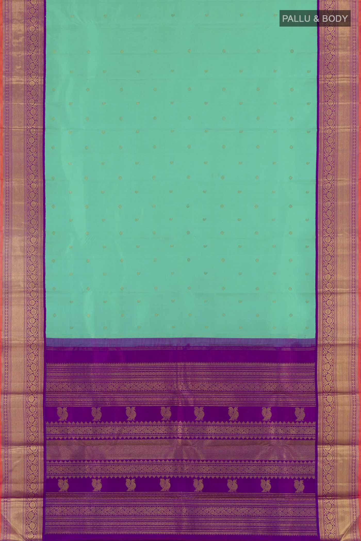 Sea Green Kanjivaram Silk Saree - Image 6