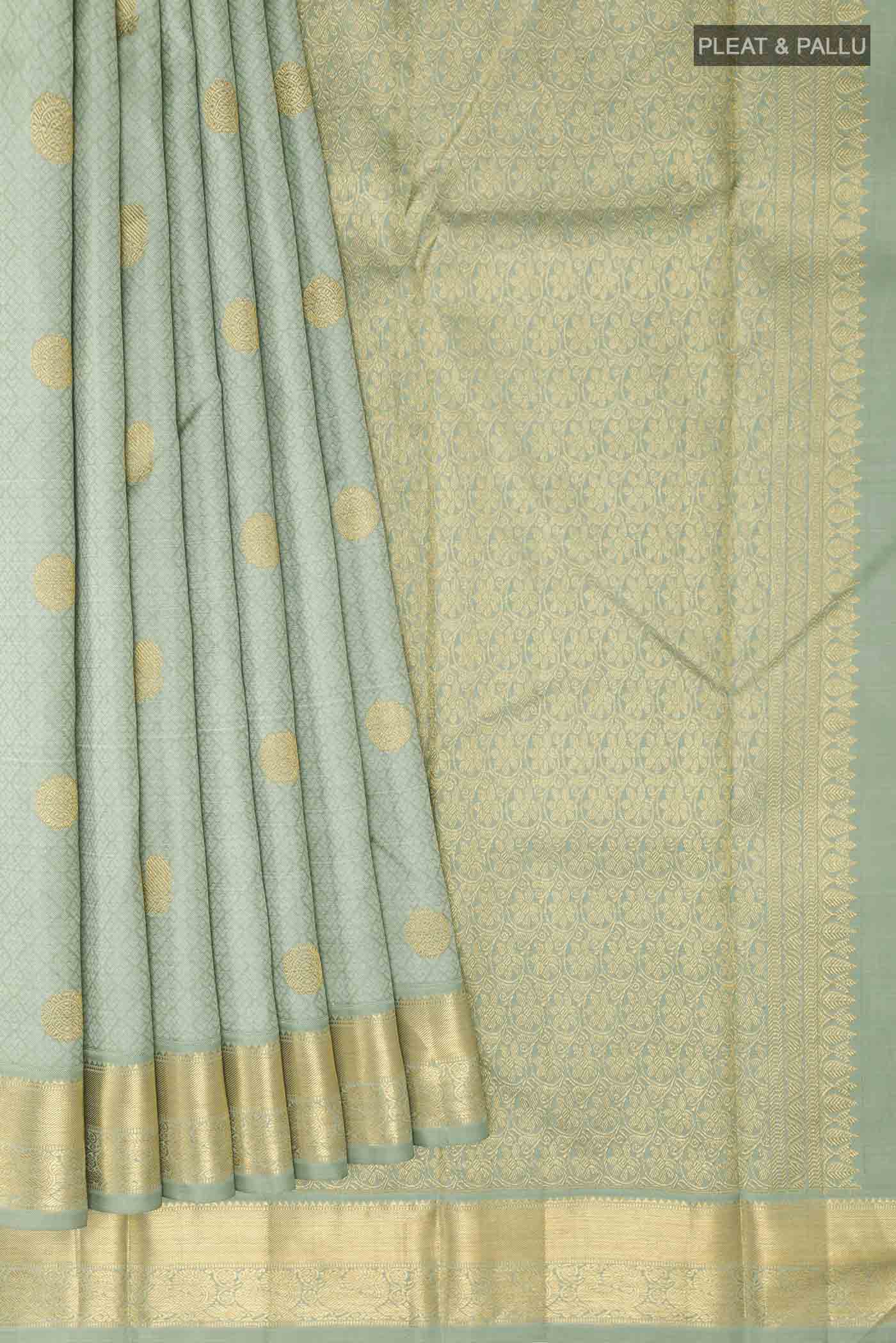 Sea Green Kanjivaram Silk Saree - Image 4