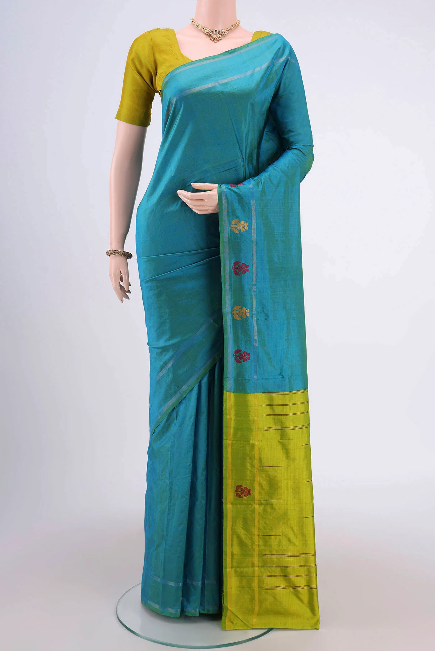 Blue Kanchipuram Silk Saree