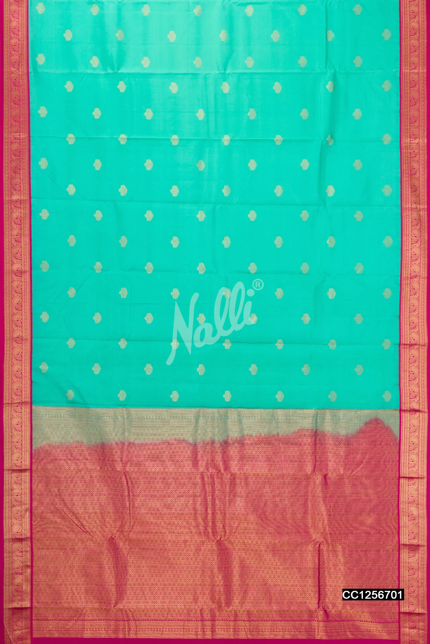 Sea Green Kanchipuram Silk Saree