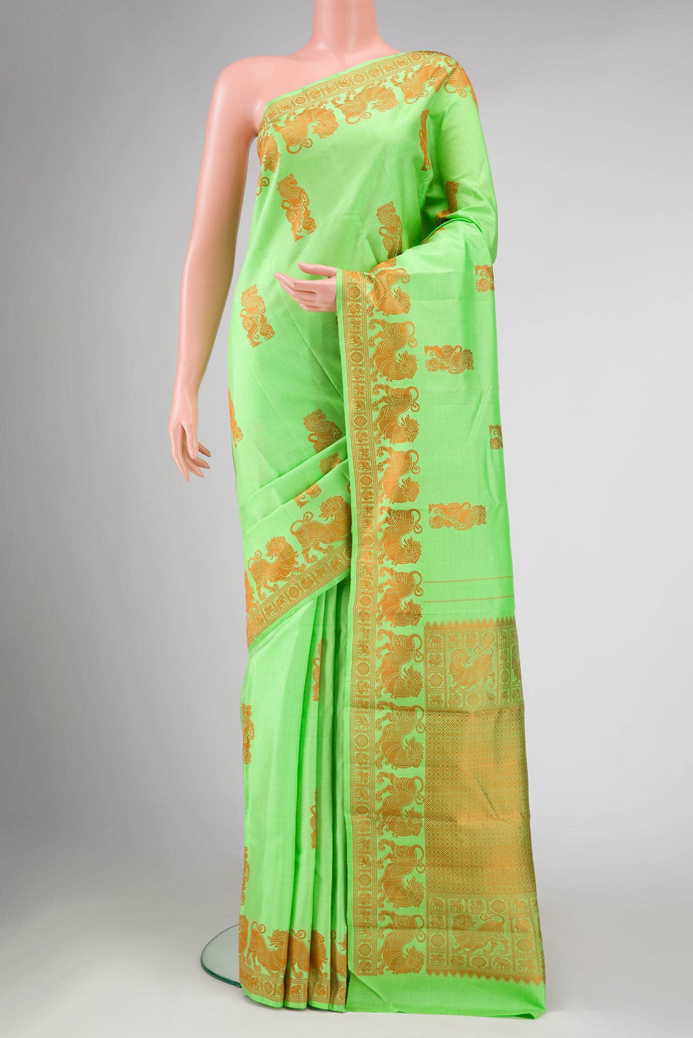 Sea Green Kanjivaram Silk Saree - Image 7