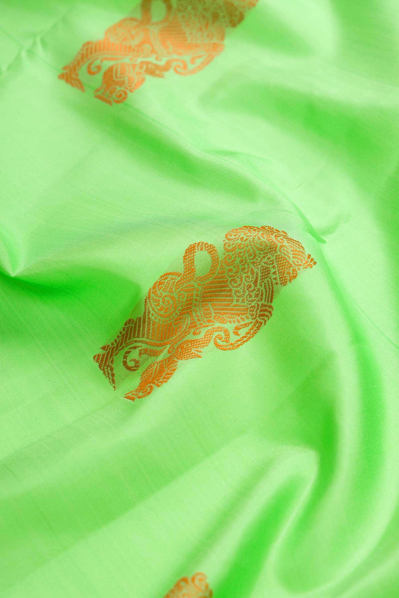 Sea Green Kanjivaram Silk Saree - Image 9