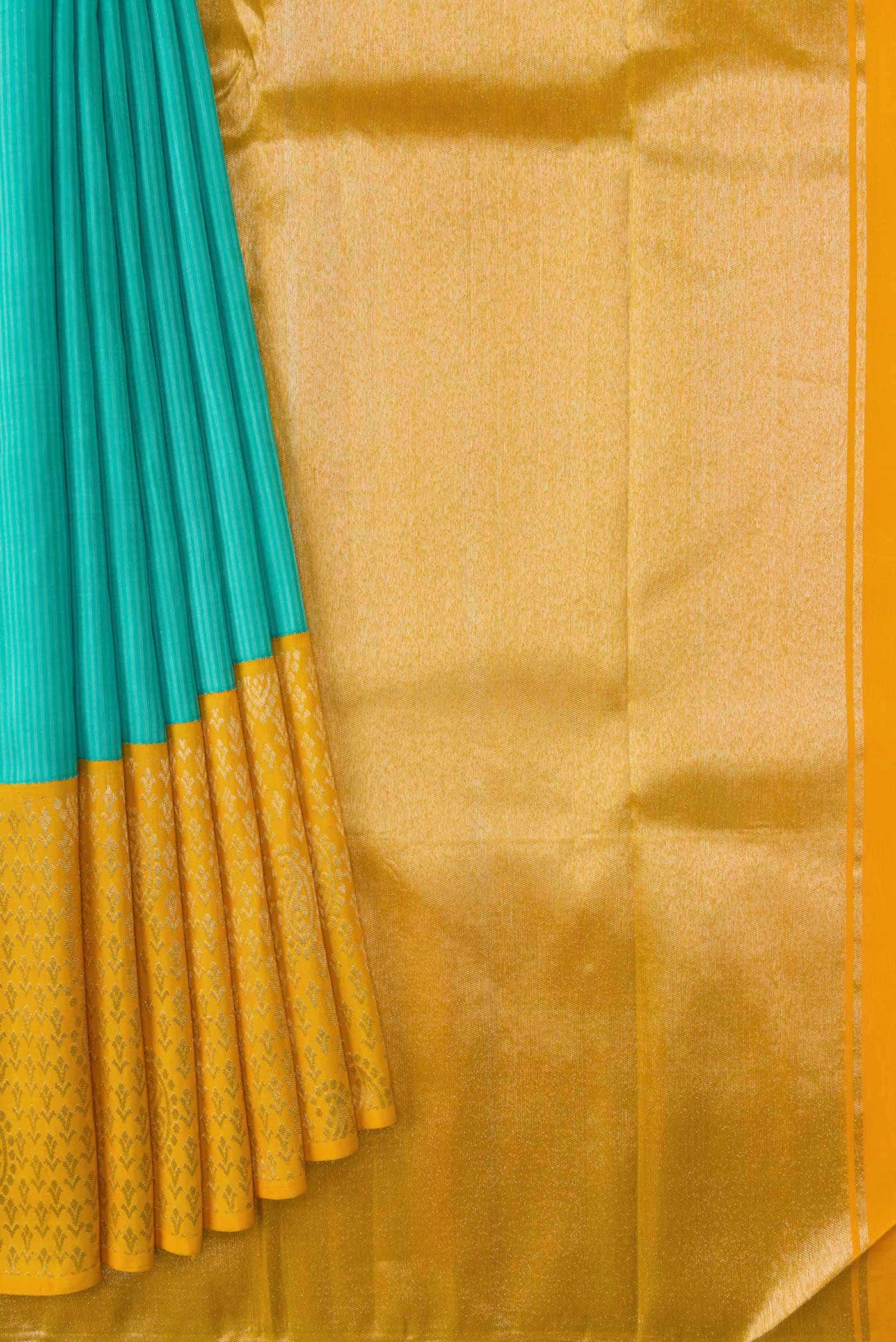 Sea Green Kanchipuram Silk Saree - Image 2