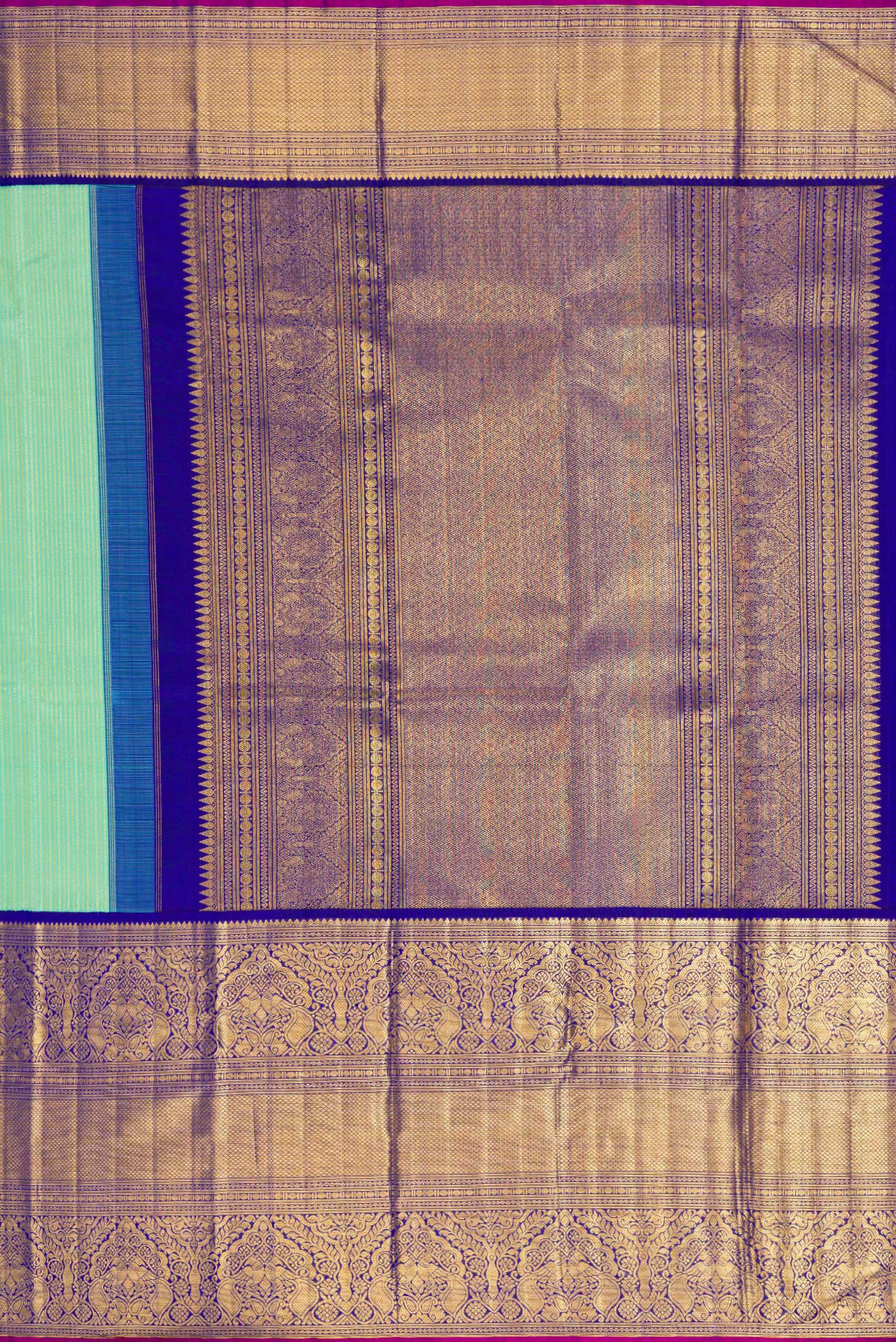 Sea Green Kanchipuram Silk Saree - Image 7