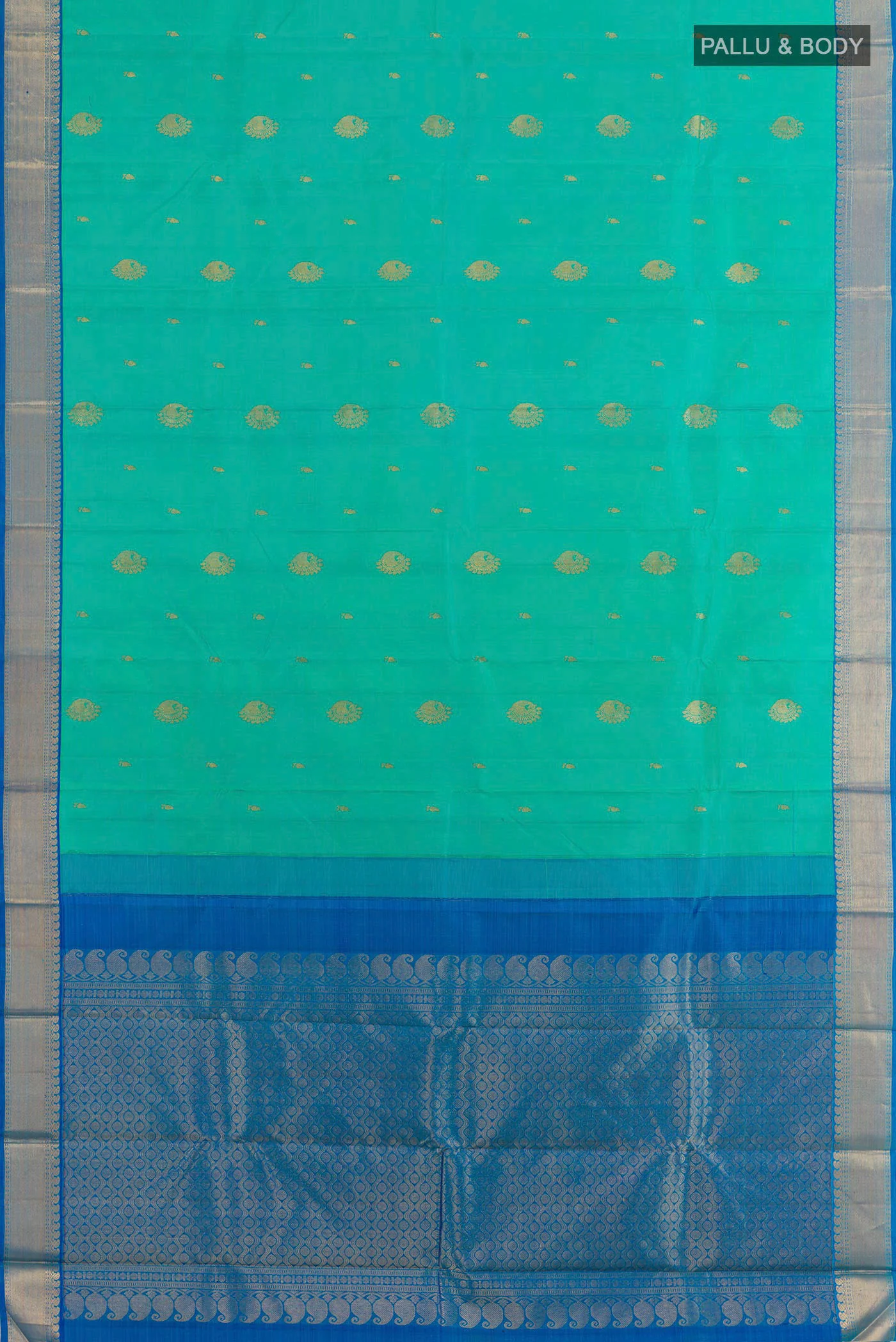 Sea Green Kanjivaram Silk Saree - Image 3