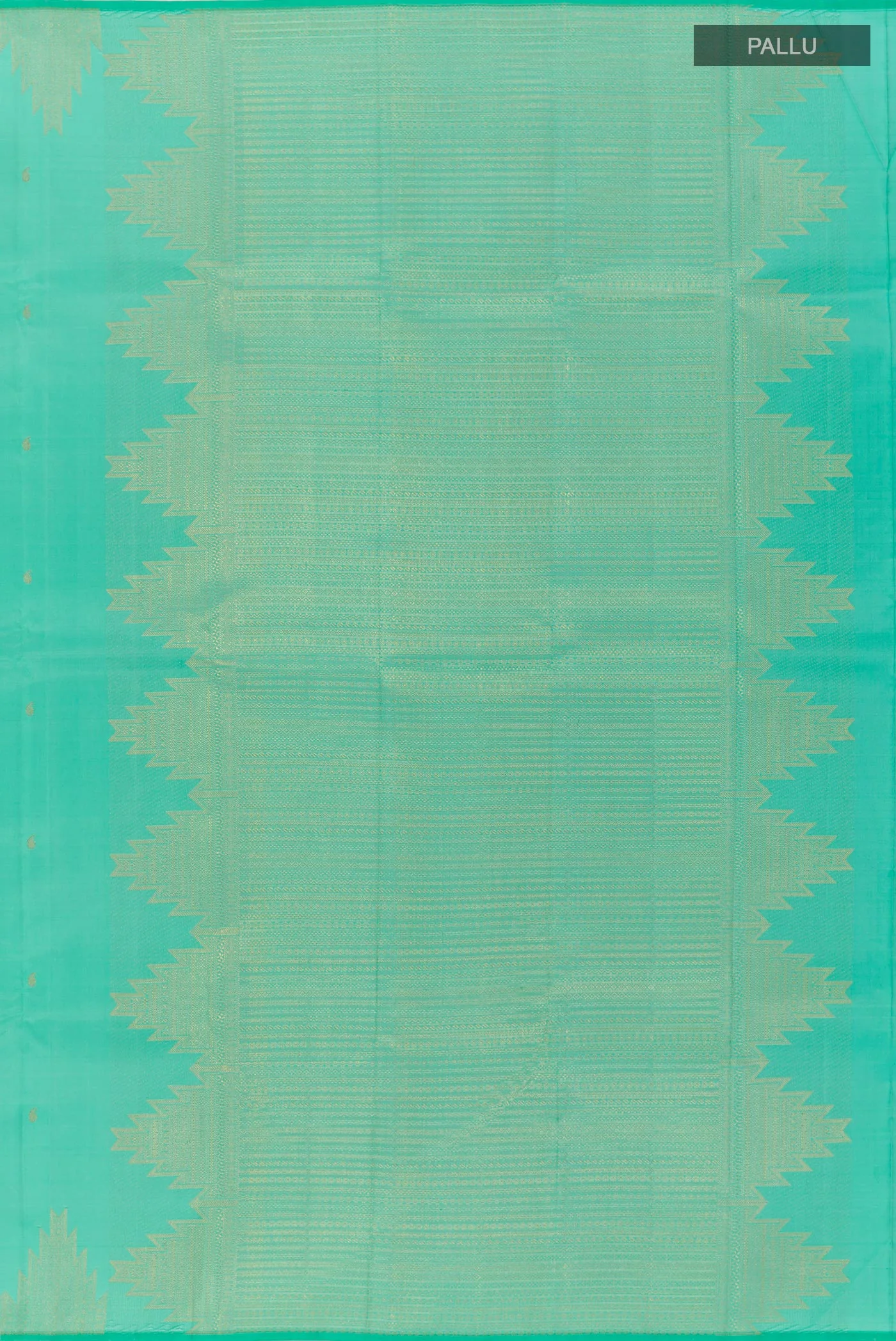 Turquoise Kanjivaram Silk Saree - Image 6