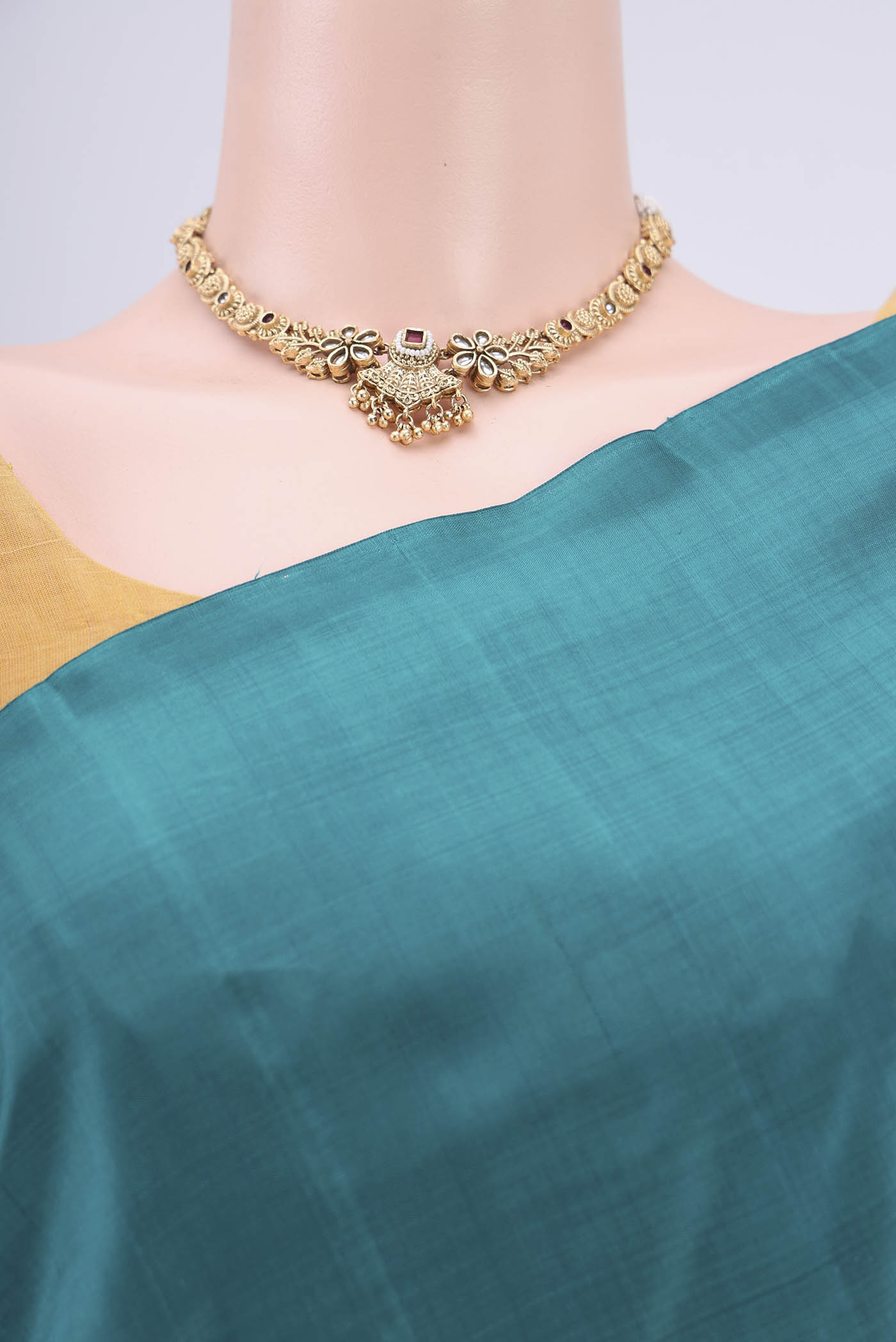 Sea Green Kanjivaram Silk Saree - Image 2