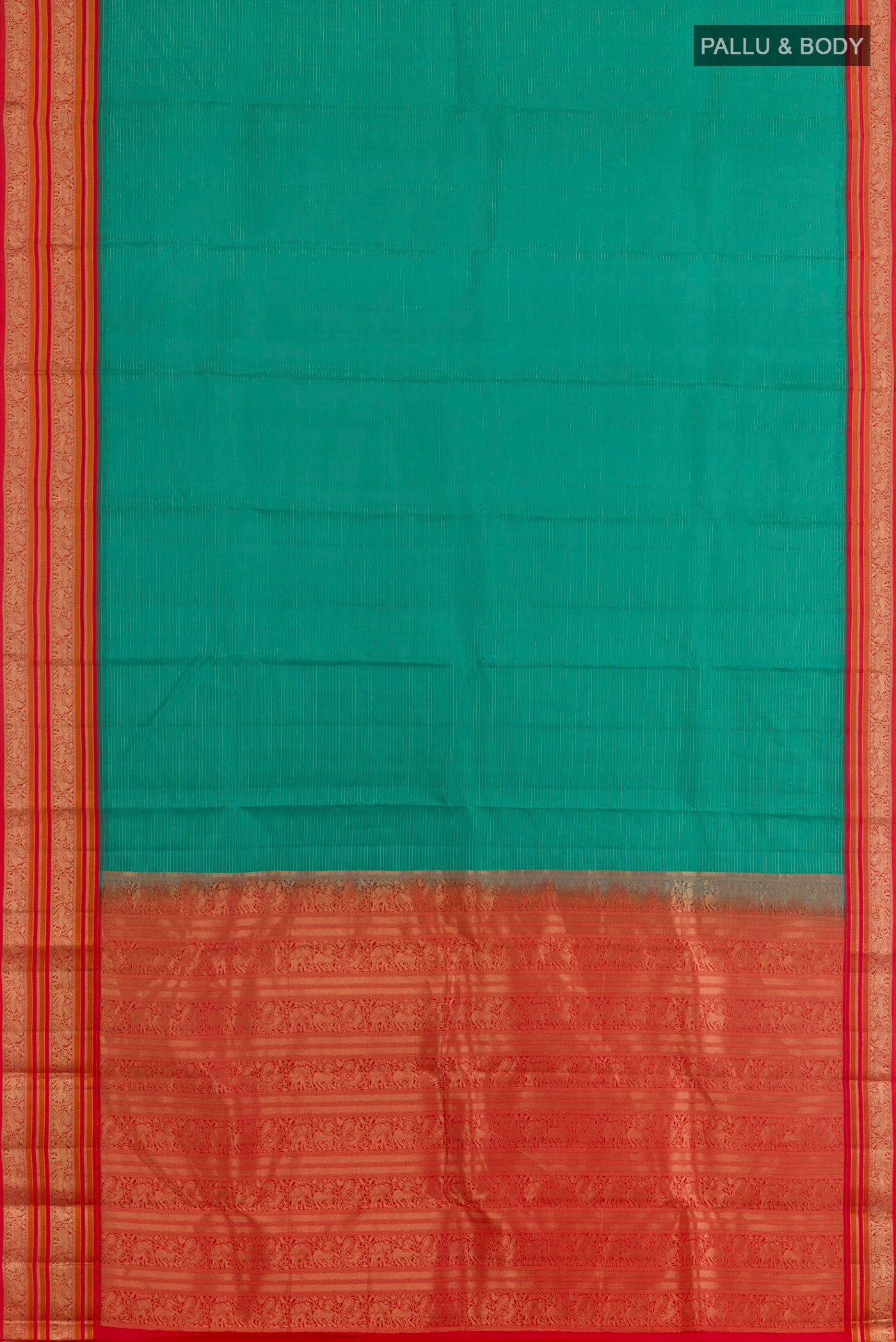Sea Green Kanjivaram Silk Saree - Image 3