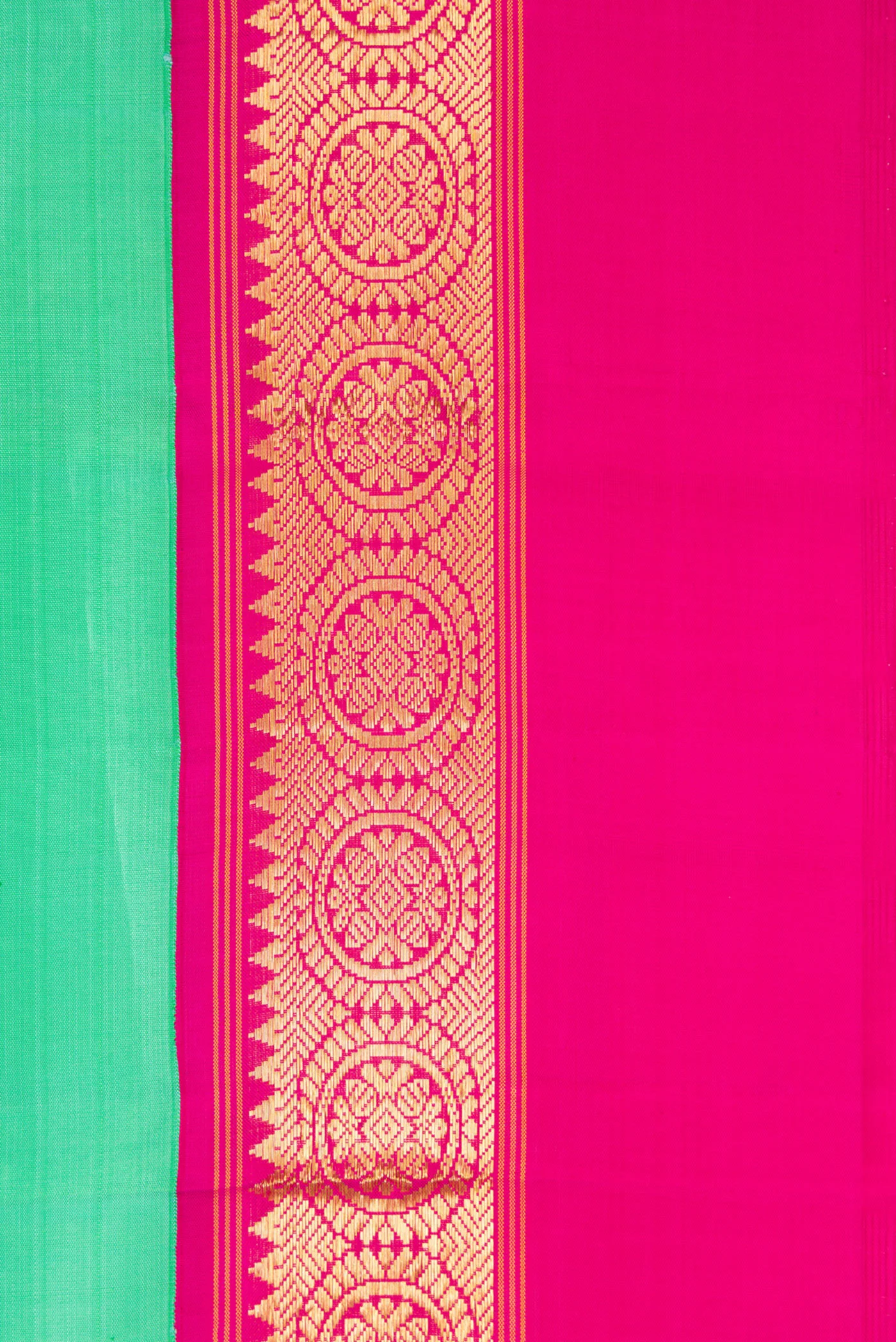 Pure Silk Pure Zari Sea Green Kanjivaram Saree - Image 3