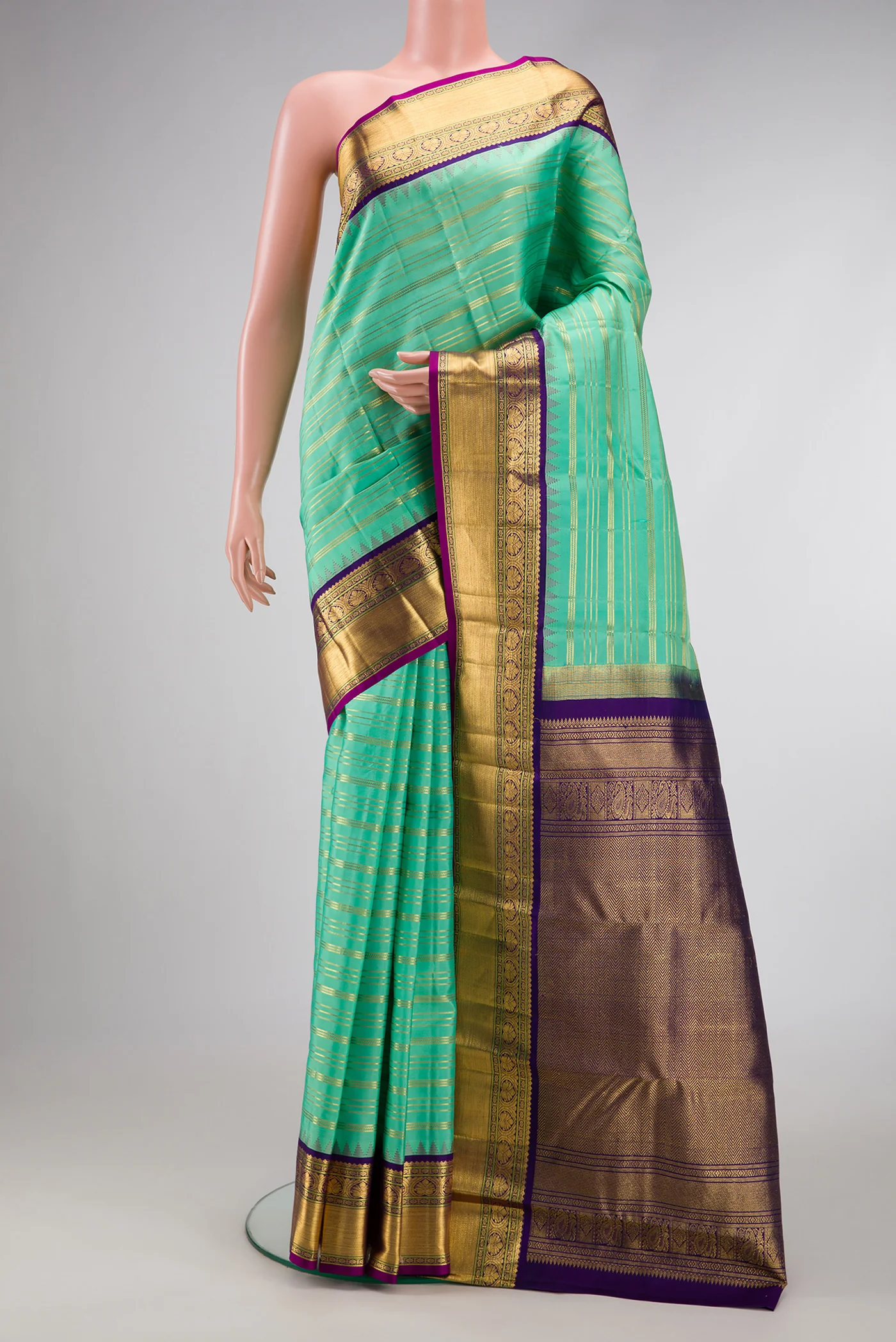 Sea Green Kanjivaram Silk Saree