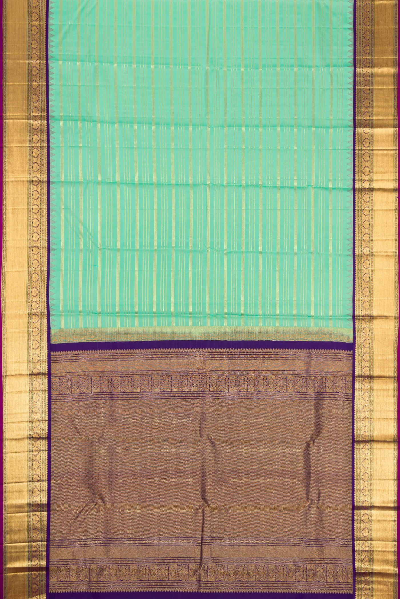 Sea Green Kanjivaram Silk Saree - Image 6