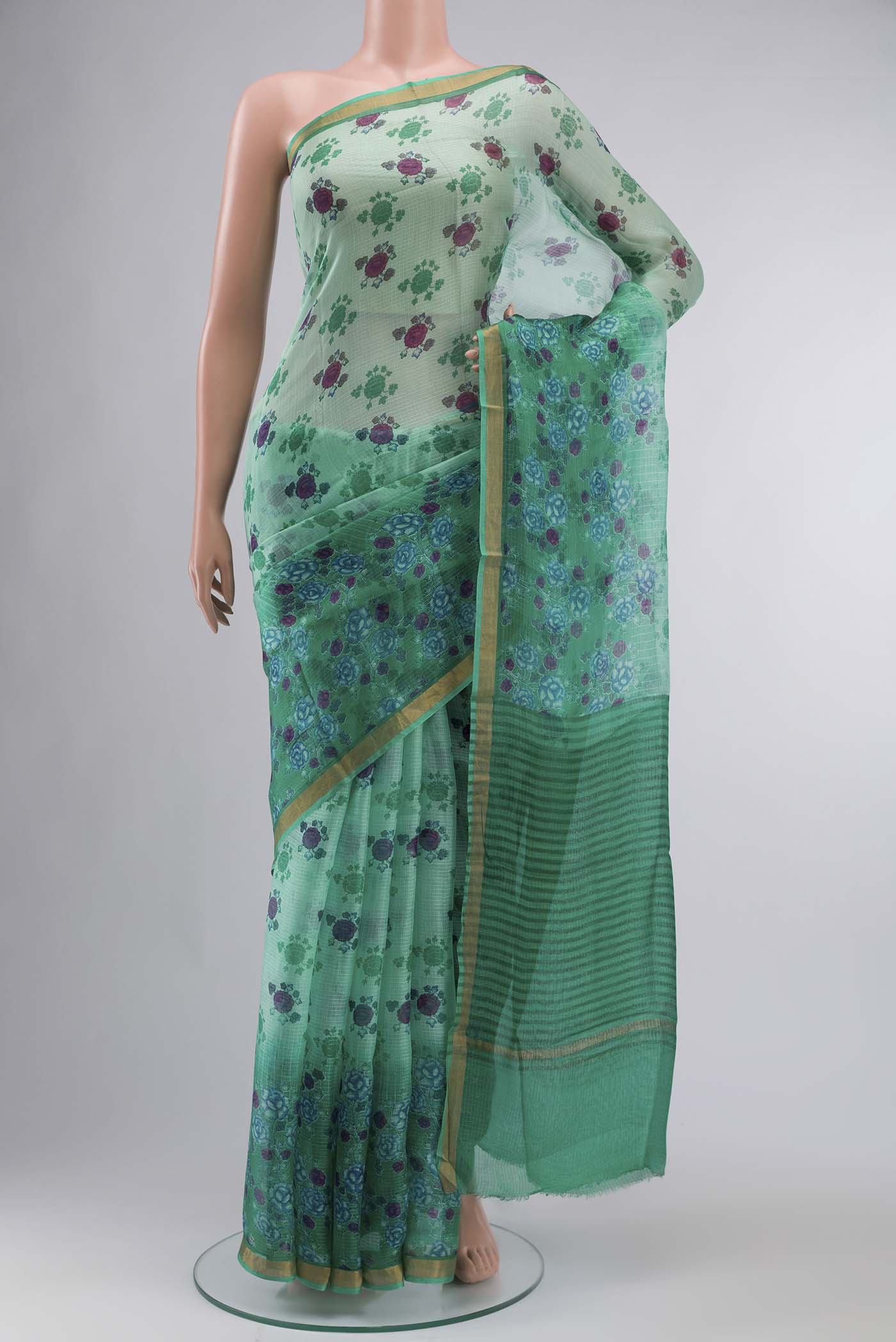 Sea Green Kota Silk Saree