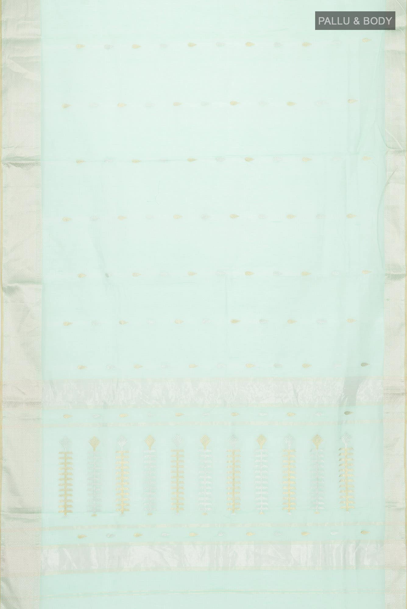 Sea Green Kota Silk Saree - Image 3