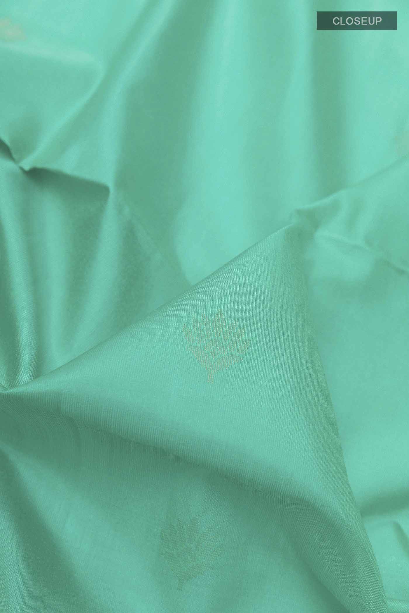 Sea Green Soft Silk Saree - Image 2