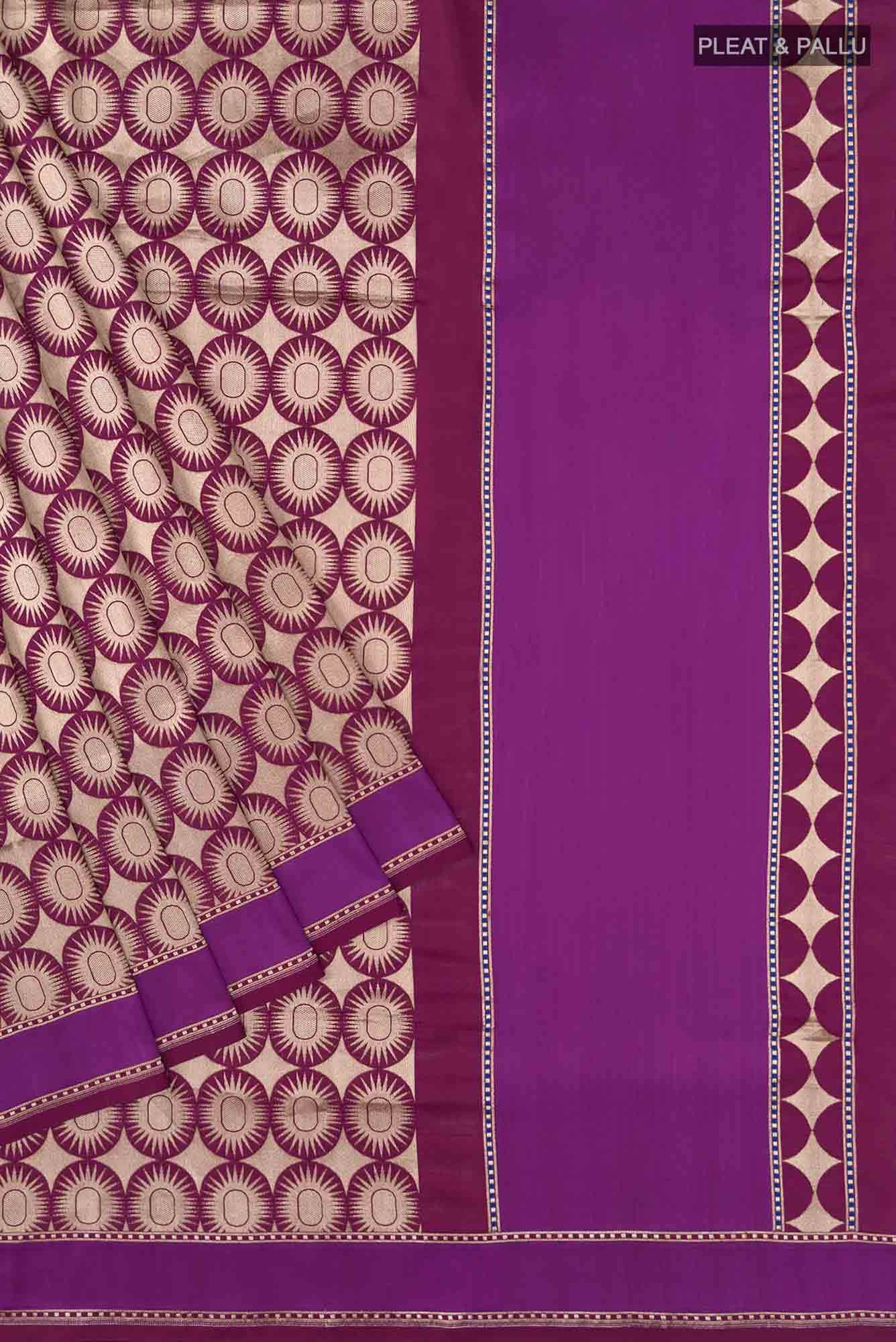 Shimmer Soleil-Magenta Banarasi Silk Saree - Image 9
