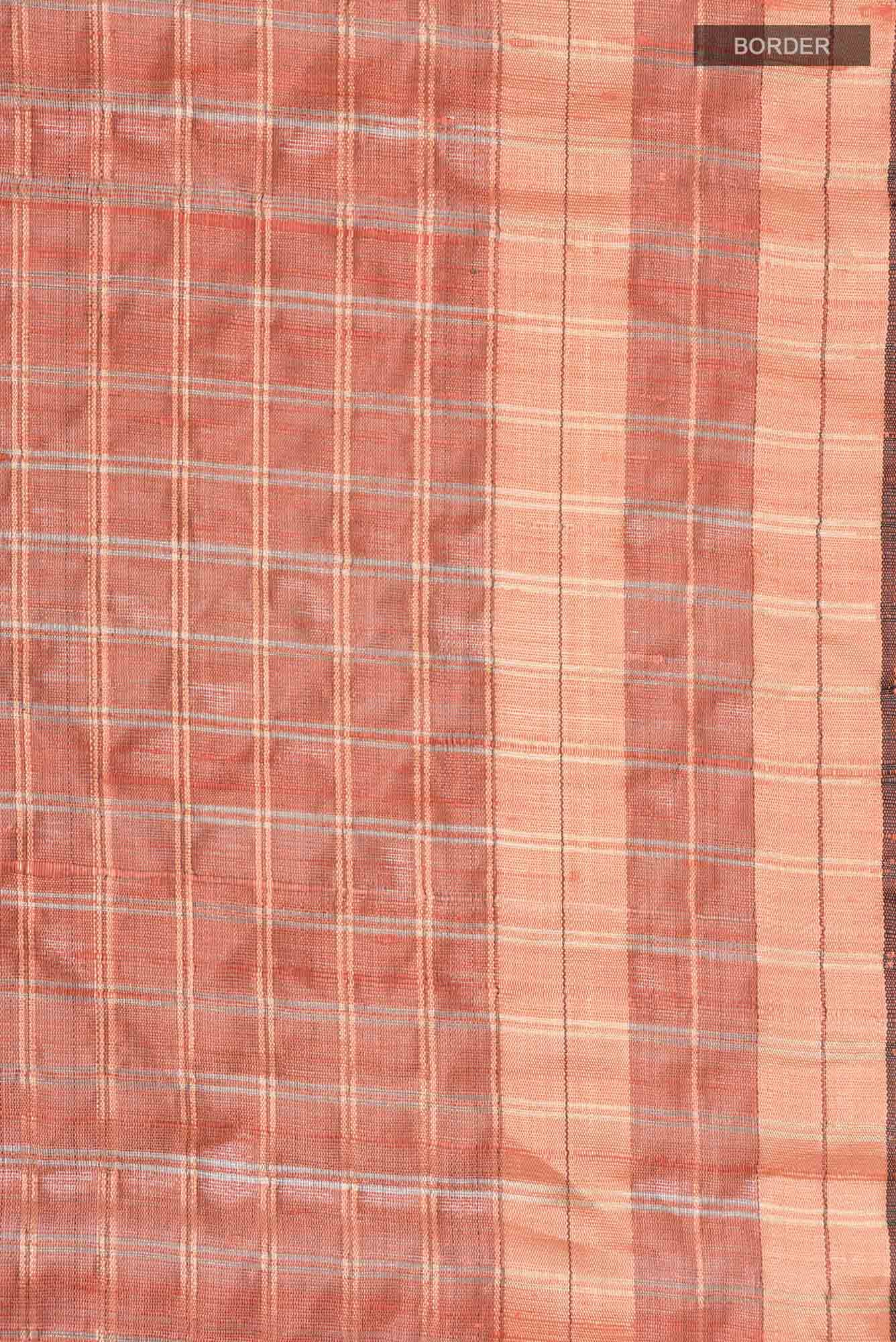 Shruthi-Rust Bhagalpuri Tussar Silk Saree - Image 8