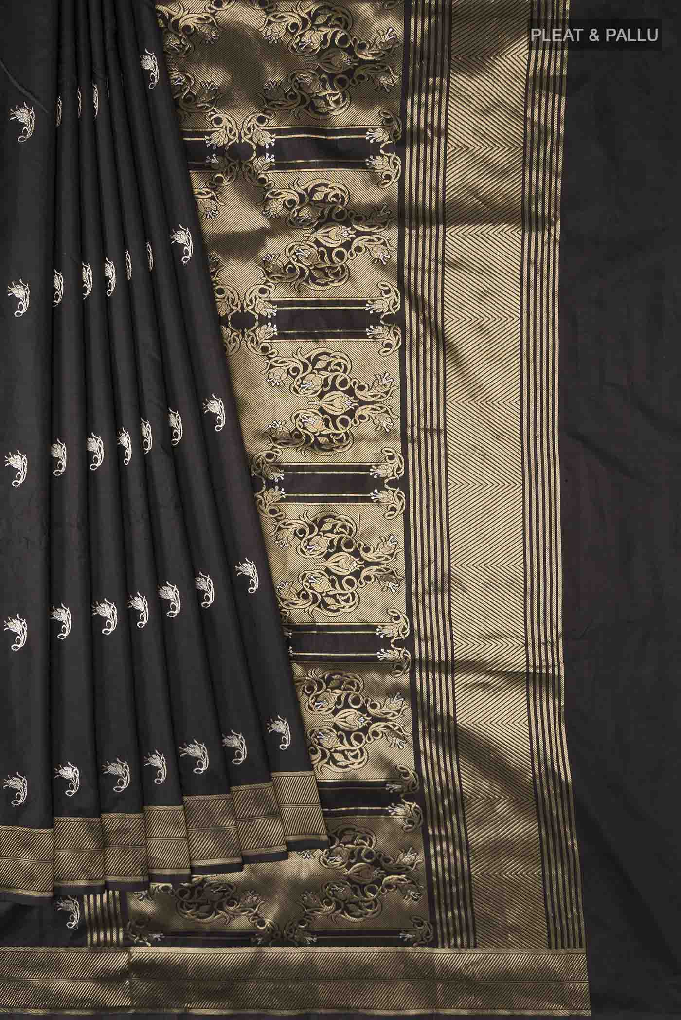 Shyama-Black Banarasi Katan Silk Saree - Image 3