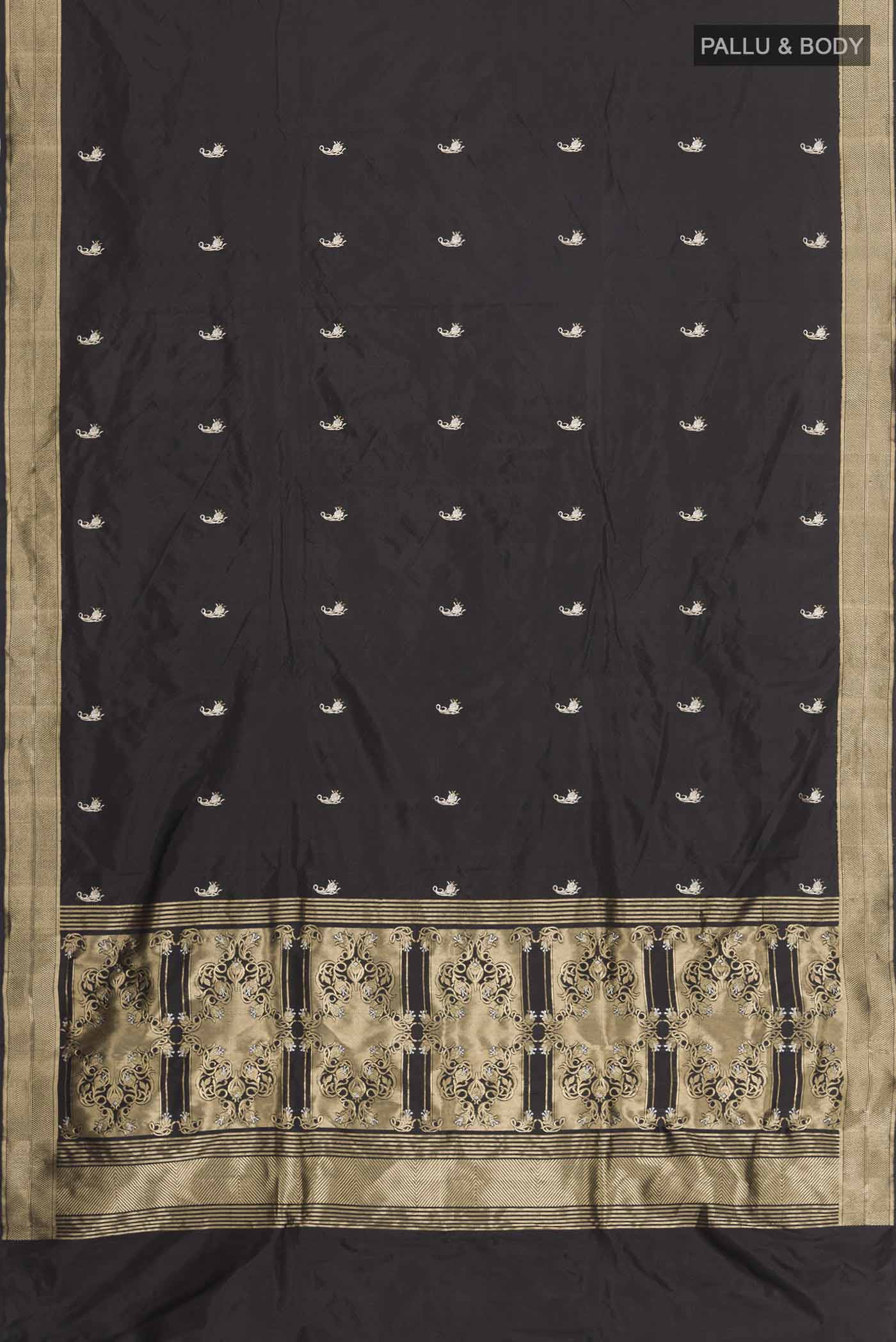 Shyama-Black Banarasi Katan Silk Saree - Image 5