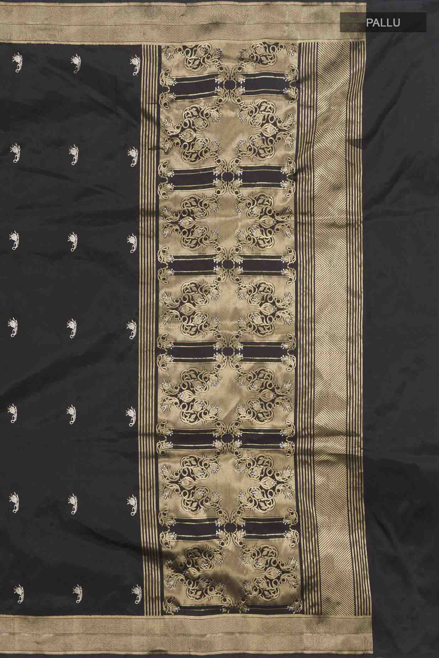 Shyama-Black Banarasi Katan Silk Saree - Image 6