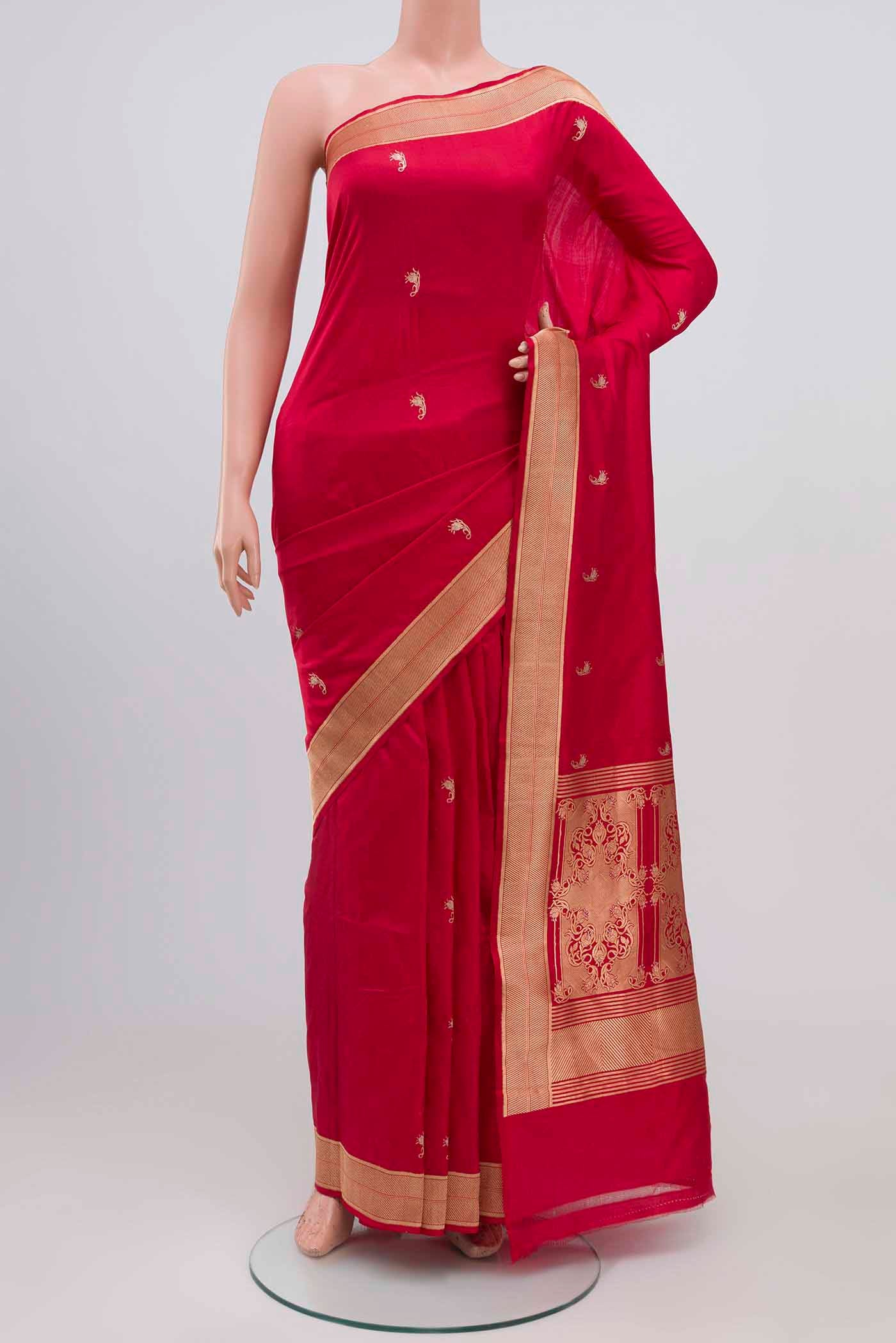 Shyama-Red Banarasi Katan Silk Saree - Image 2