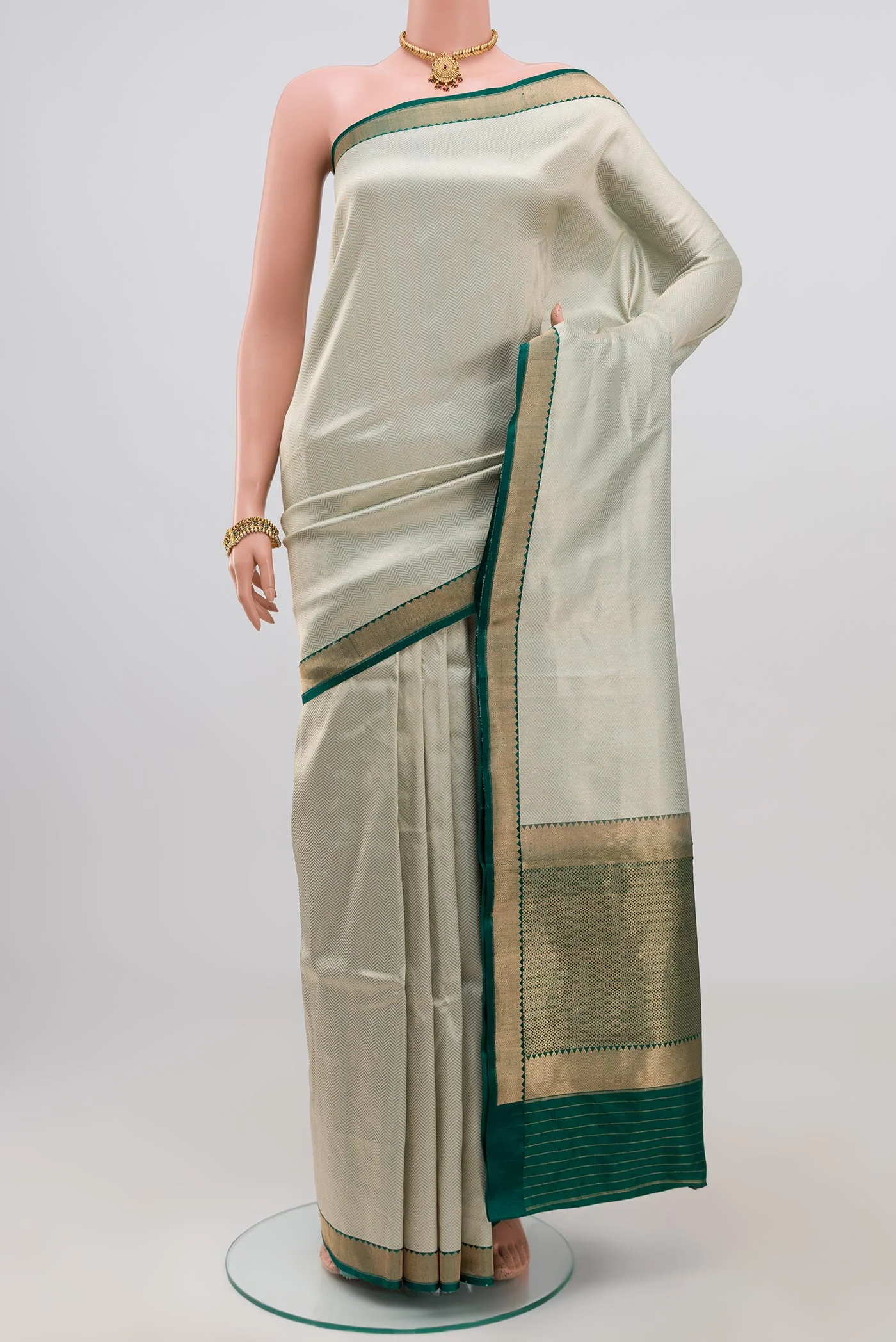 Silver Banarasi Katan Silk Saree