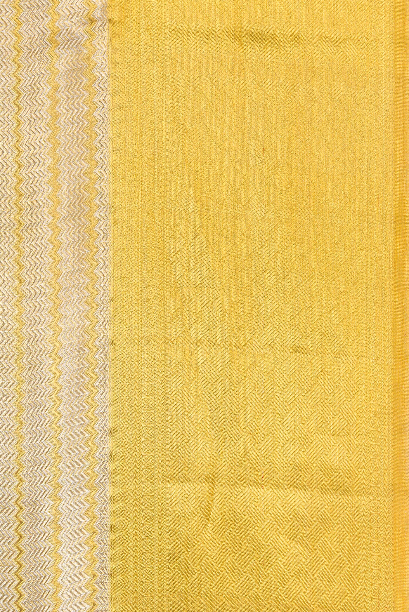 Silver Dual Tone Kanjivaram Tissue Silk Saree - Image 3