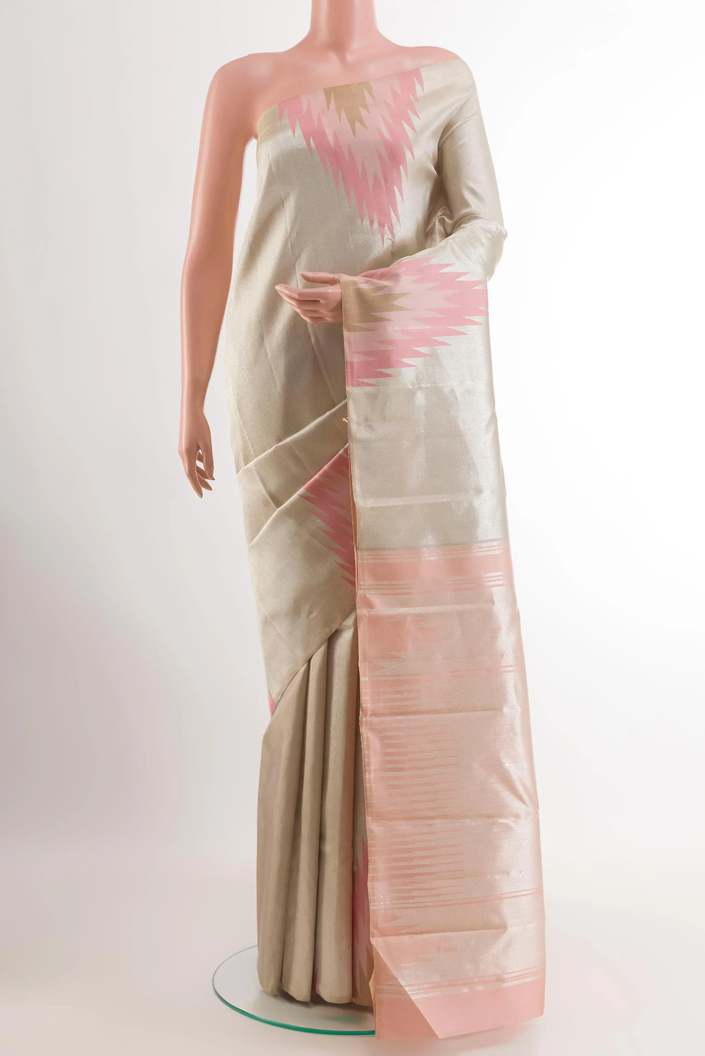 Silver Kanchipuram Silk Saree