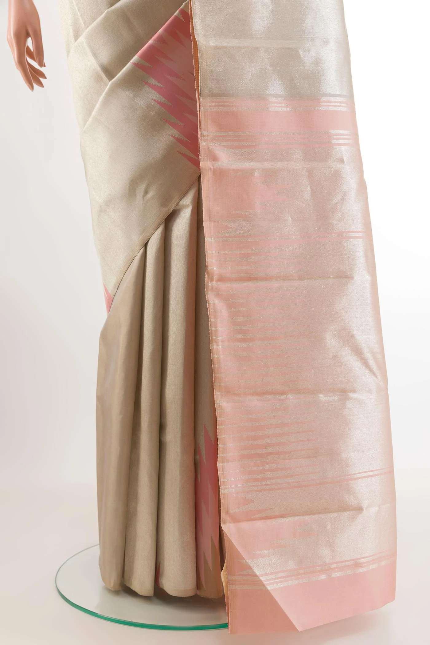 Silver Kanchipuram Silk Saree - Image 3