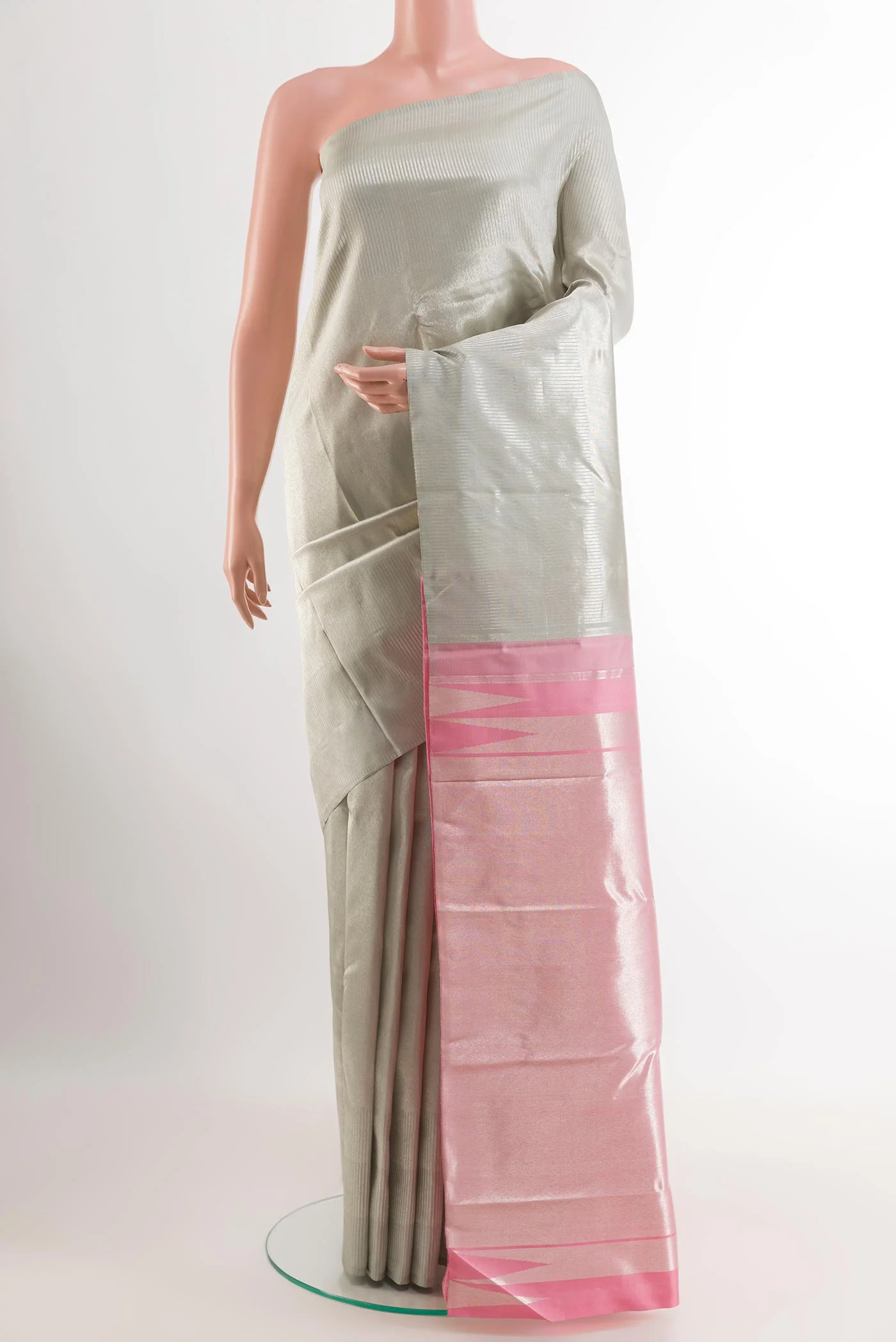 Silver Kanchipuram Silk Saree