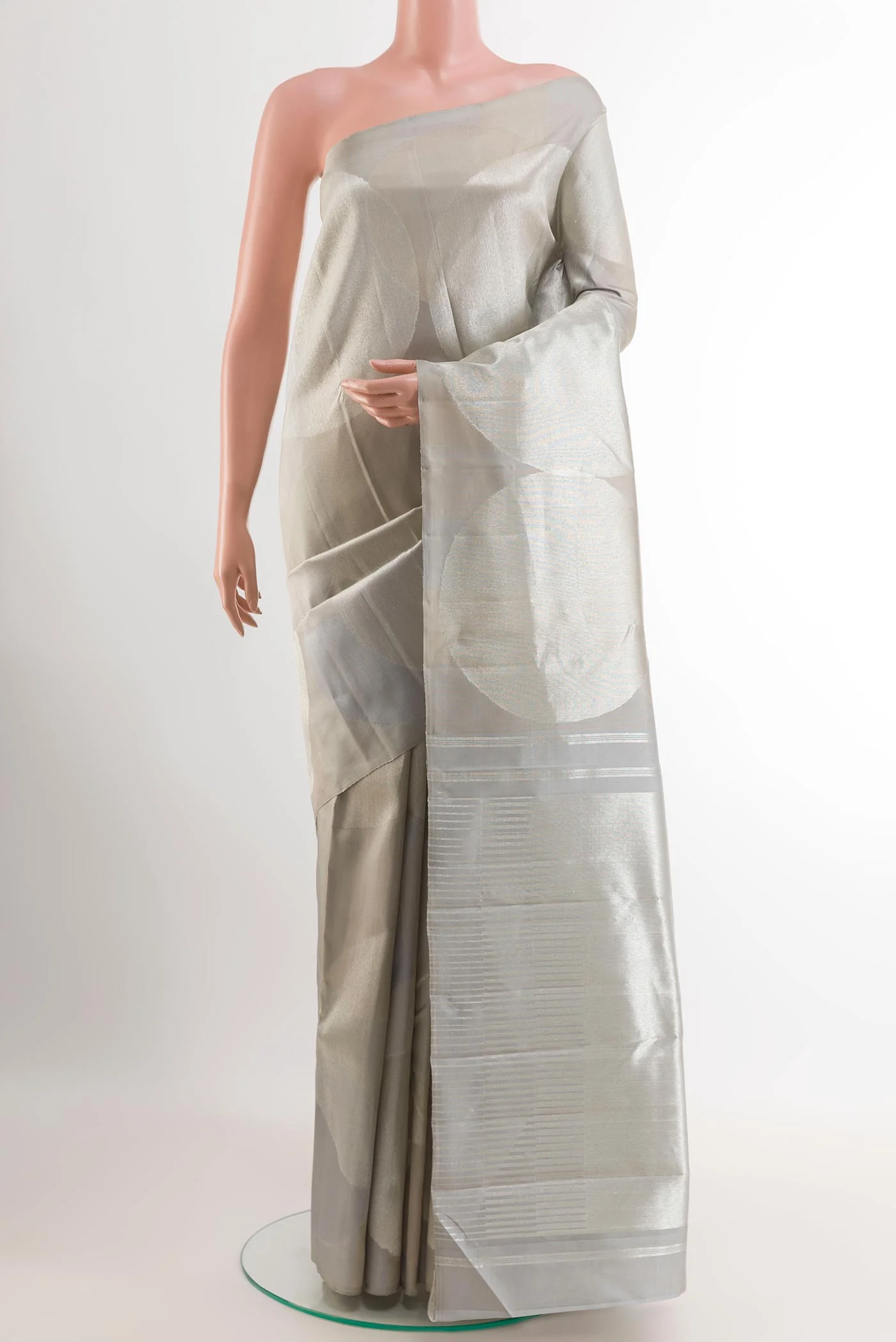 Silver Kanjivaram Silk Saree