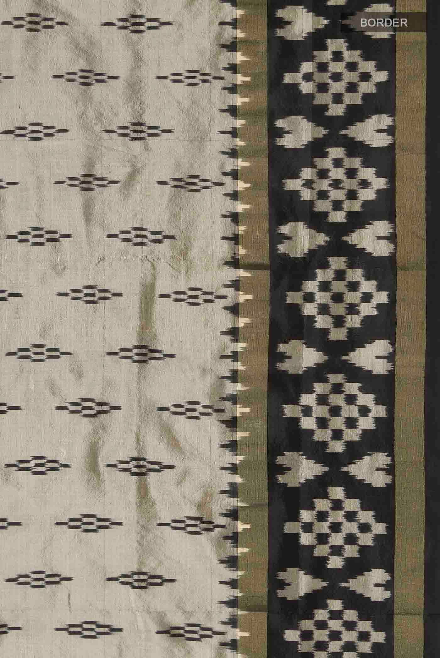 Silver Pochampally Silk Saree - Image 3