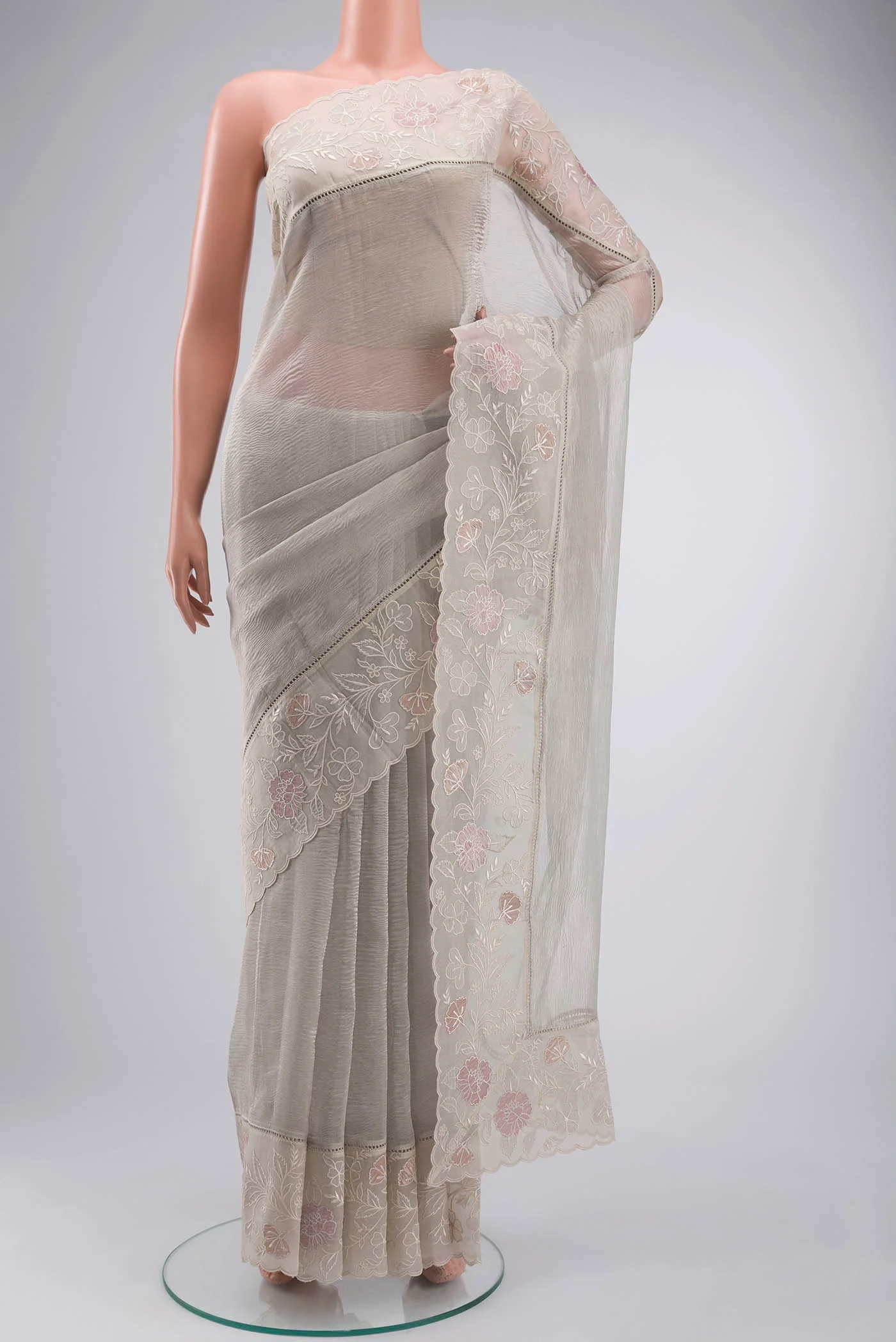Silver Tissue Silk Saree
