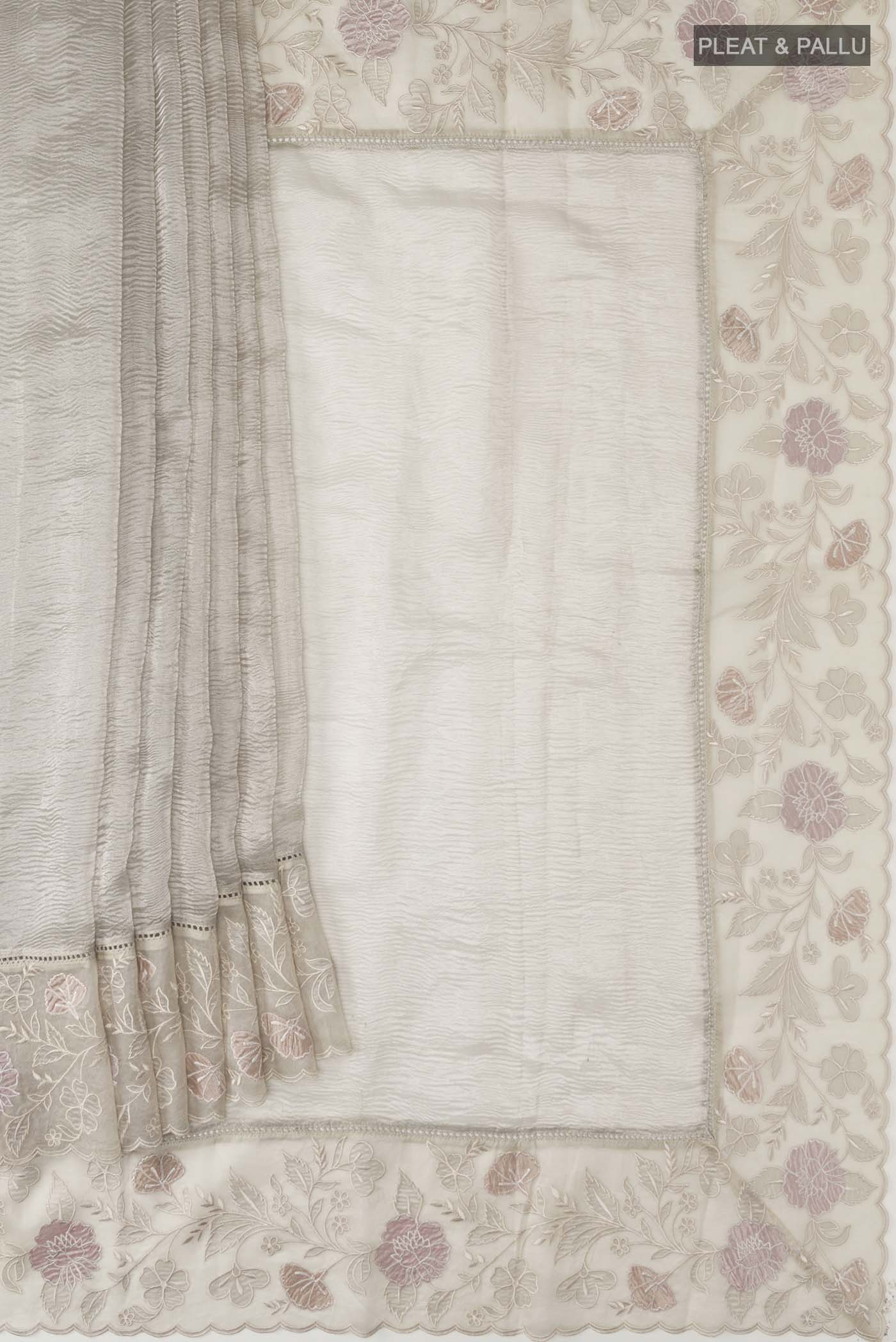 Silver Tissue Silk Saree - Image 4