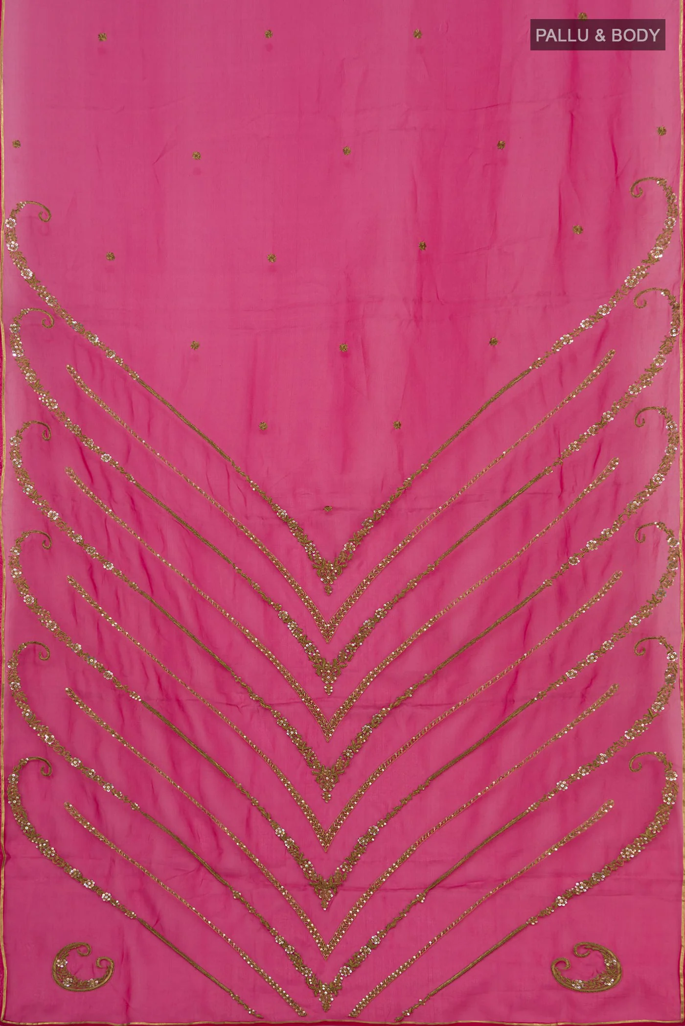 Sitara- Red Organza Silk Saree - Image 7