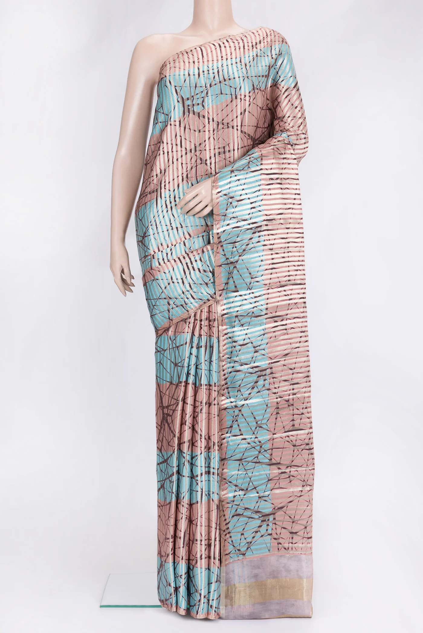 Multi Color Banarasi Raw Silk Saree